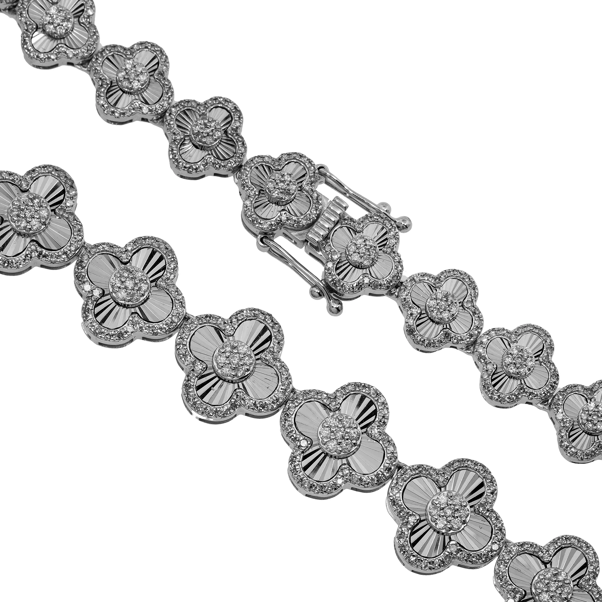 10K GOLD DIAMOND CLOVER CHAIN 6.90 CT