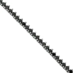 10k White Gold Black Diamond Tennis Chain 4 mm 17.5 Ctw