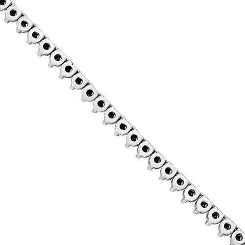 10k White Gold Black Diamond Tennis Chain 4 mm 17.5 Ctw