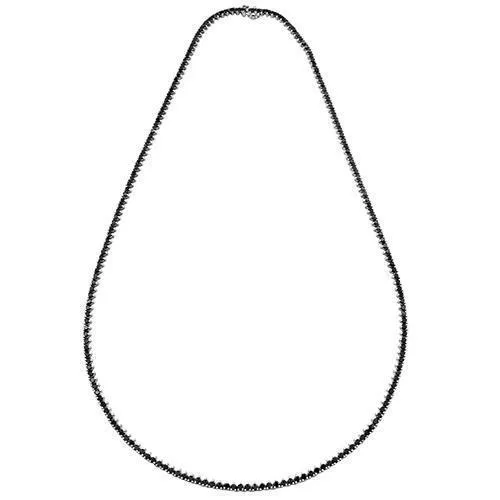 10k White Gold Black Diamond Tennis Chain 4 mm 17.5 Ctw