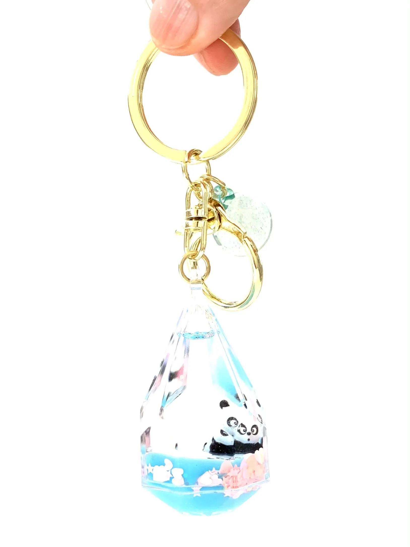 12055 PANDA DIAMOND FLOATY KEY CHARM-12
