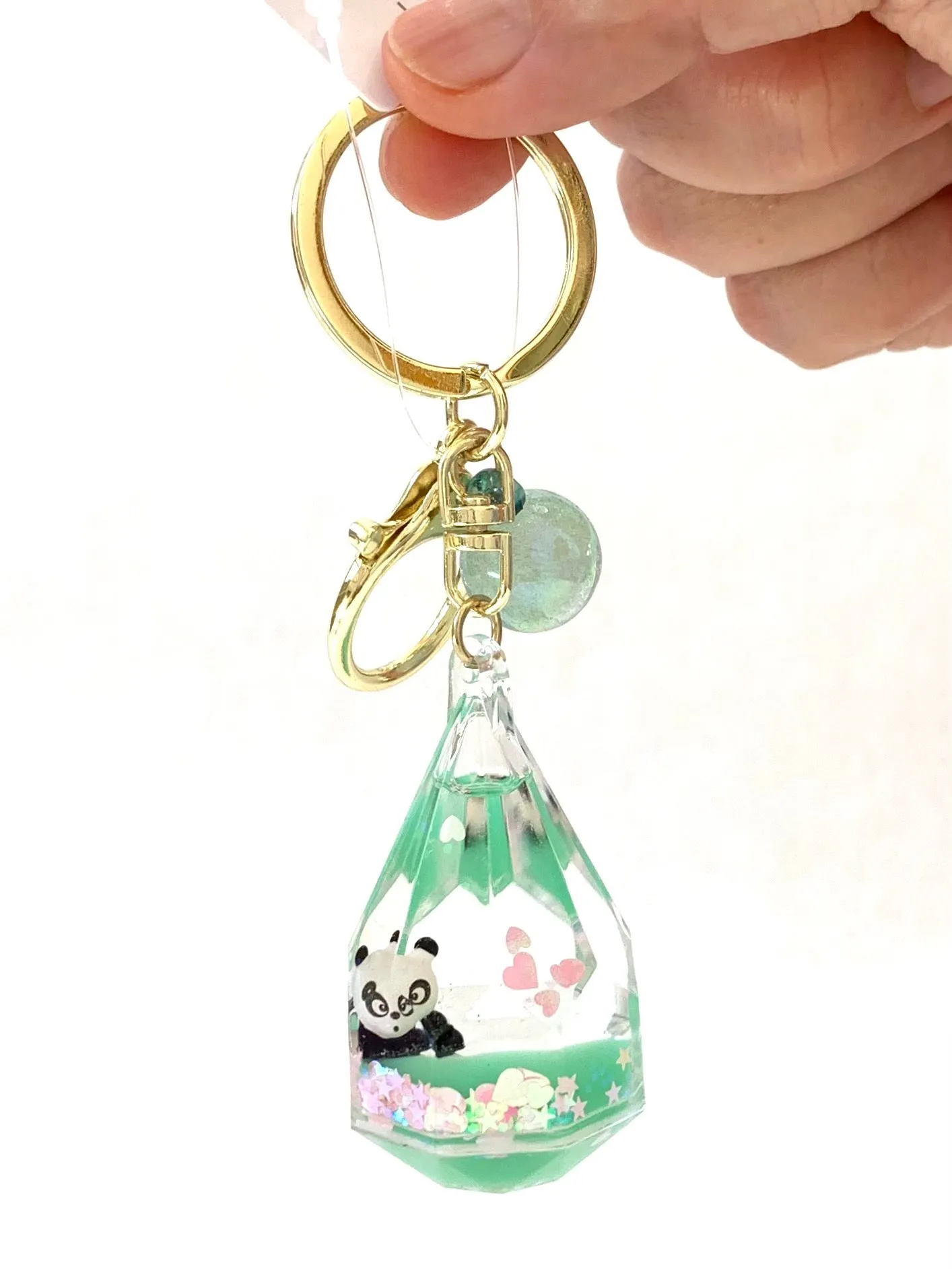 12055 PANDA DIAMOND FLOATY KEY CHARM-12