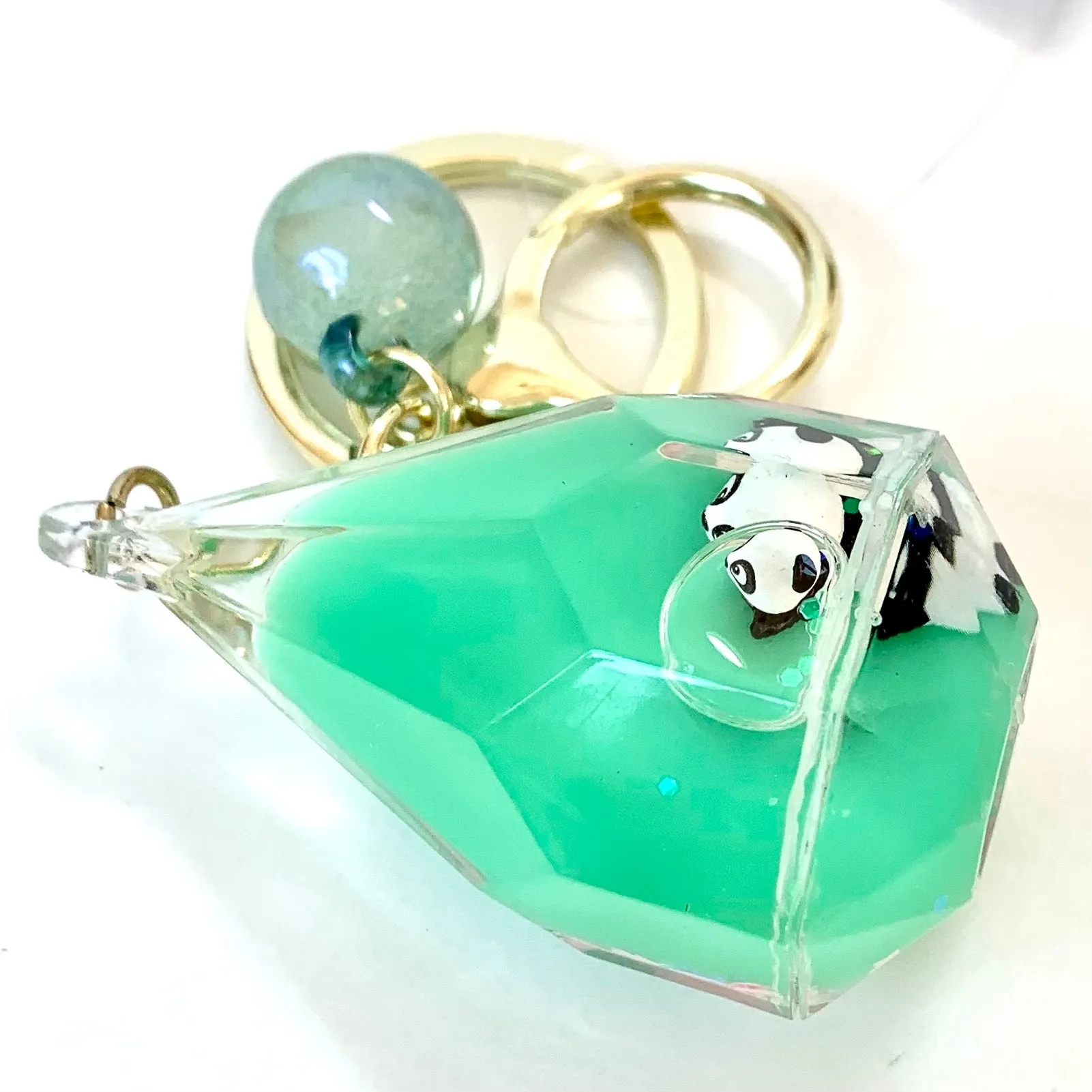 12055 PANDA DIAMOND FLOATY KEY CHARM-12
