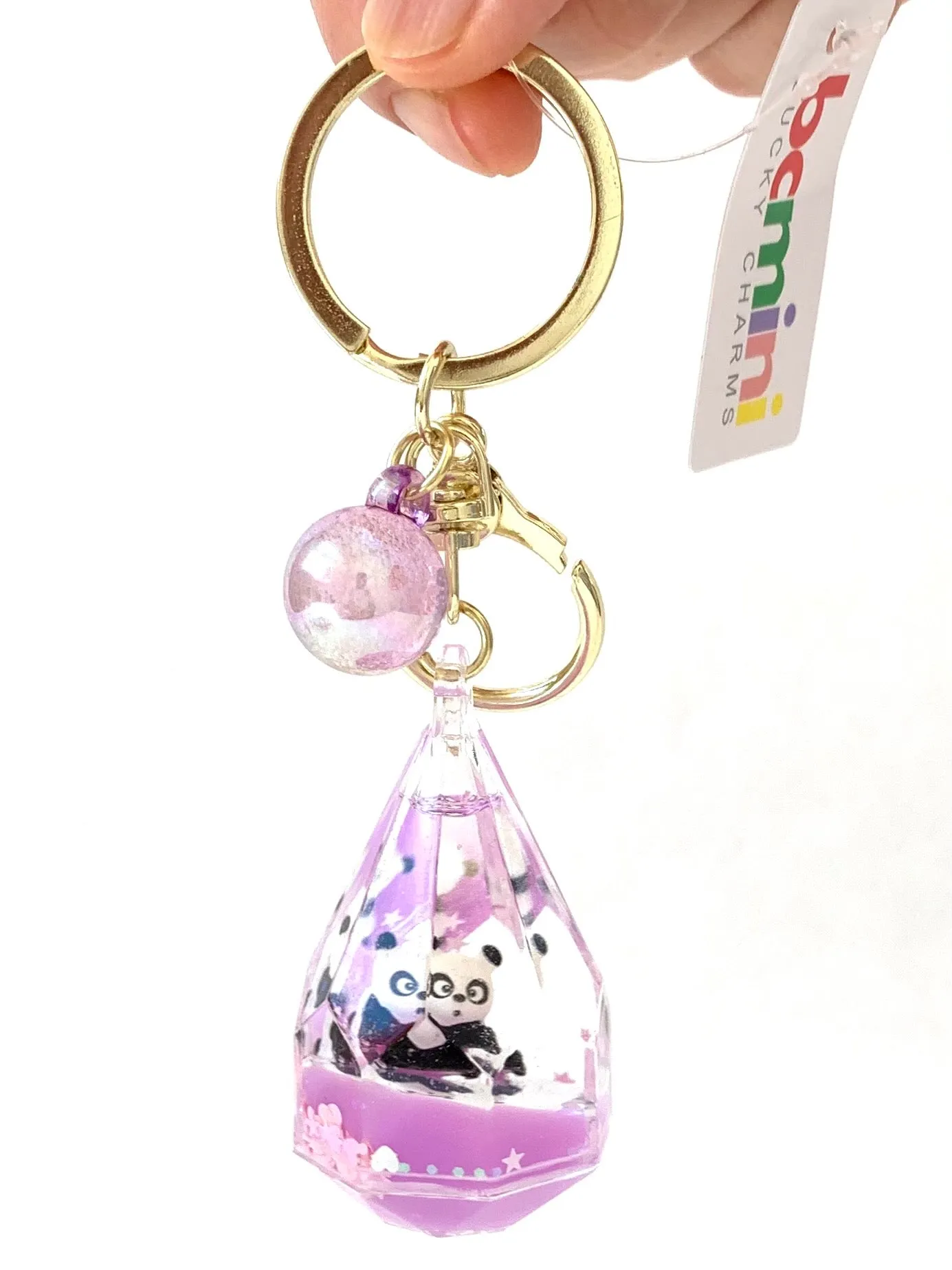 12055 PANDA DIAMOND FLOATY KEY CHARM-12
