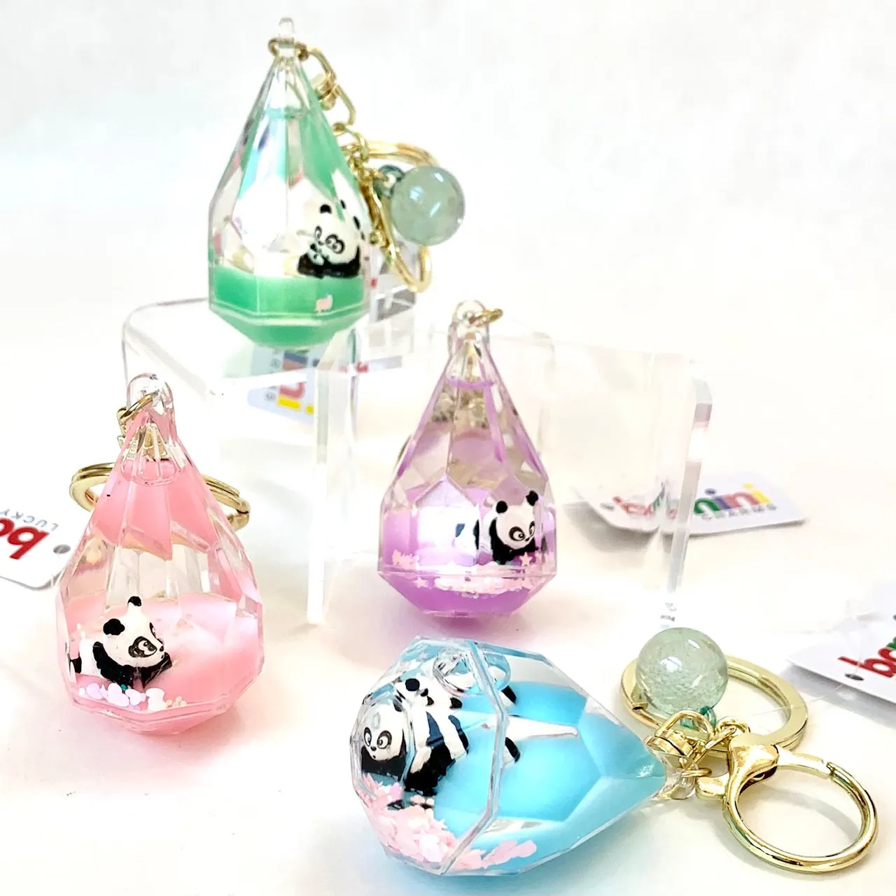 12055 PANDA DIAMOND FLOATY KEY CHARM-12