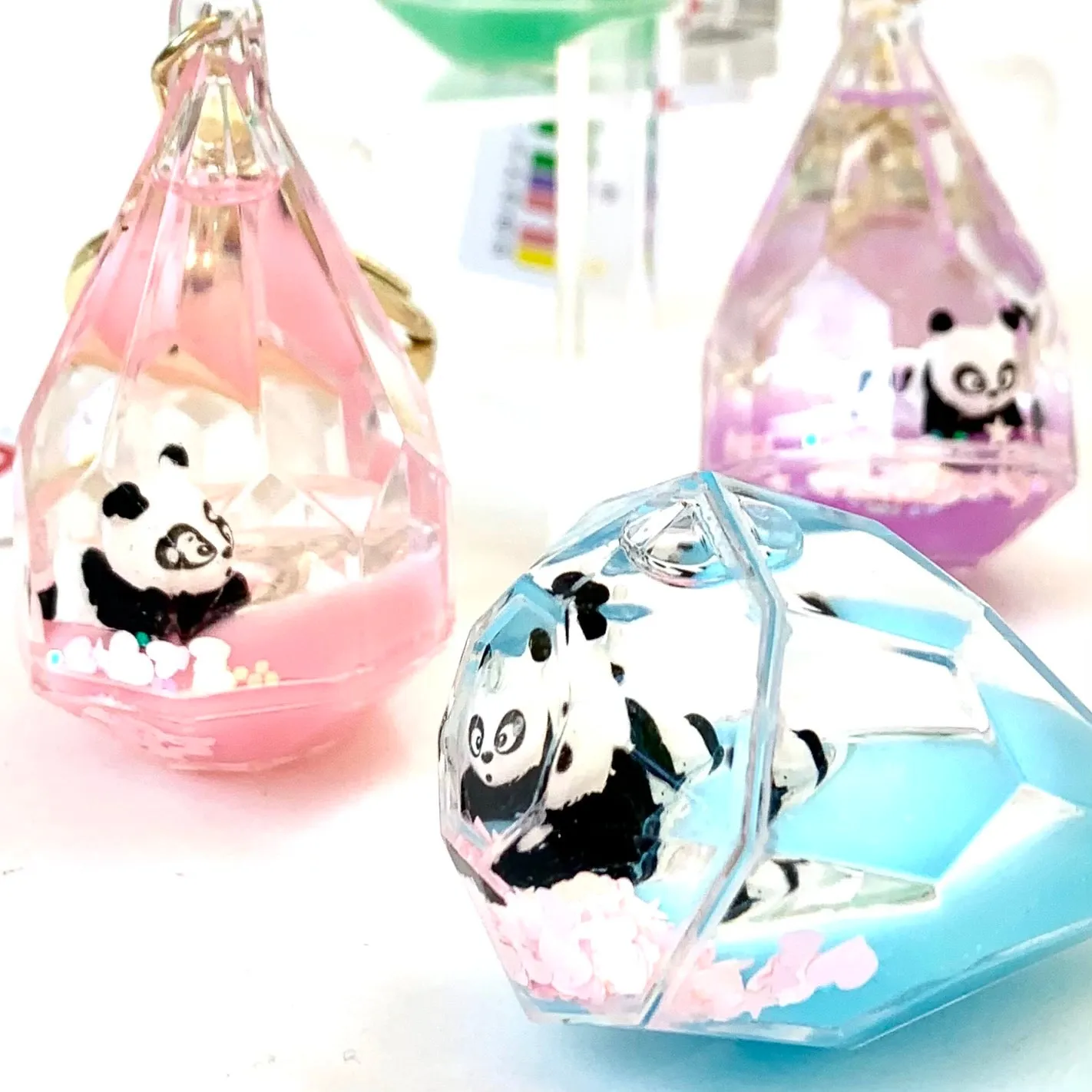 12055 PANDA DIAMOND FLOATY KEY CHARM-12
