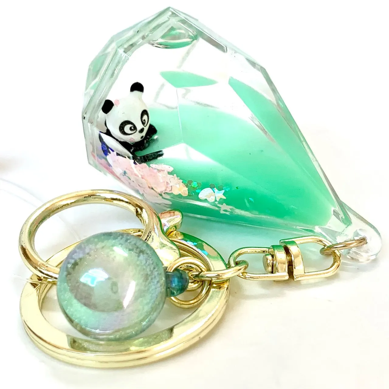 12055 PANDA DIAMOND FLOATY KEY CHARM-12