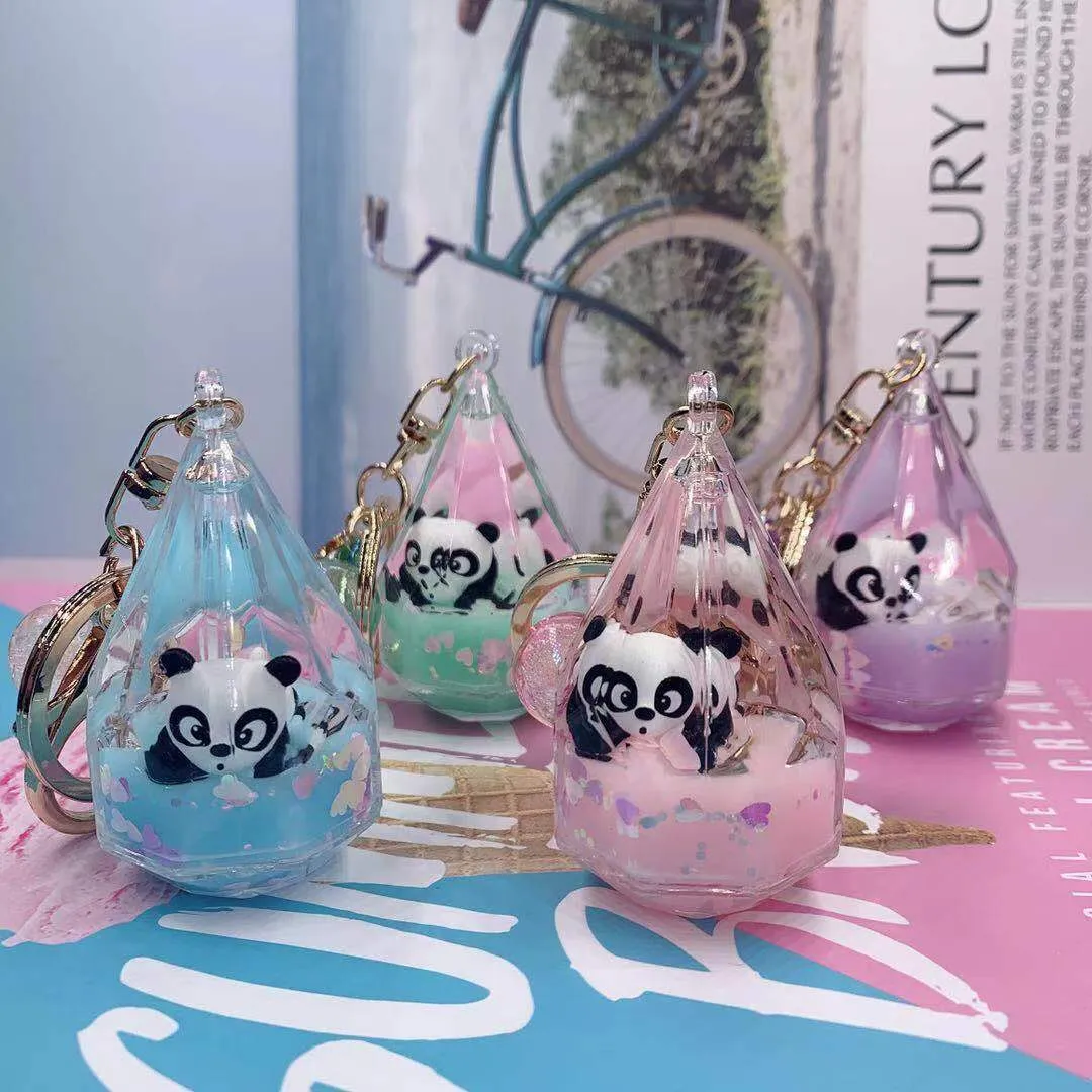 12055 PANDA DIAMOND FLOATY KEY CHARM-12