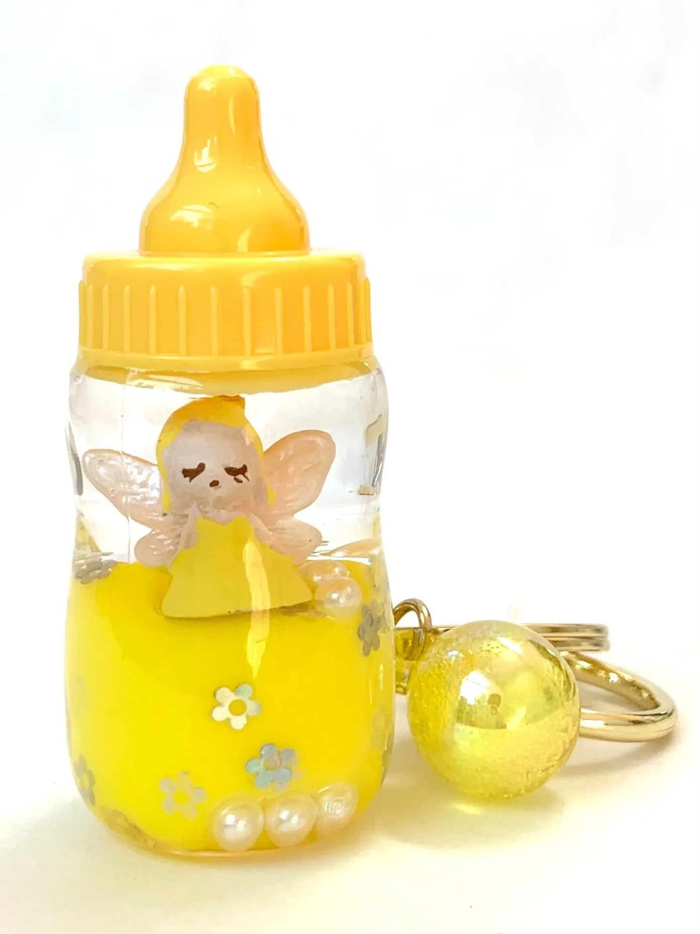 12072 FAIRY MILK BOTTLE FLOATY KEY CHARM-12