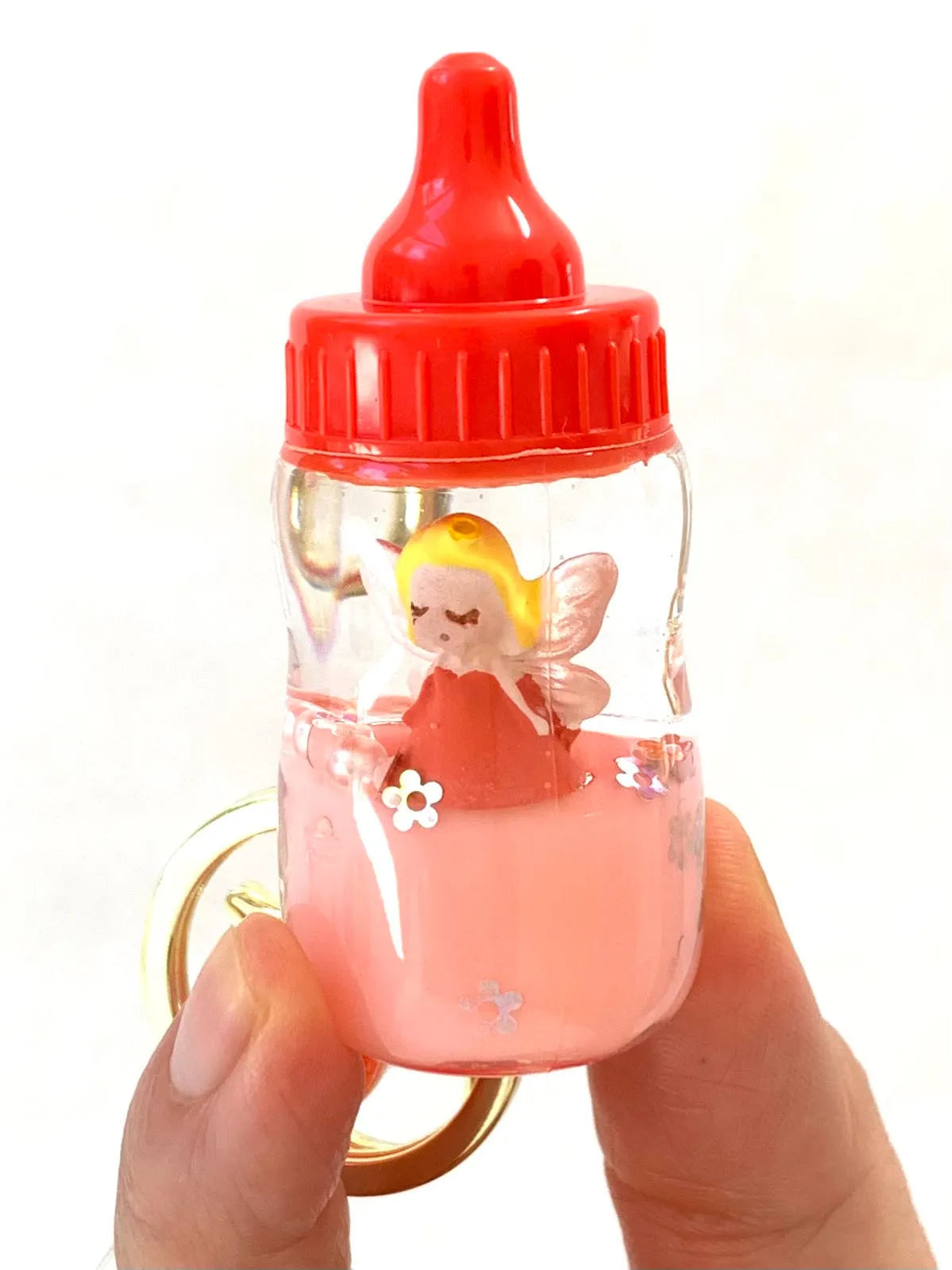 12072 FAIRY MILK BOTTLE FLOATY KEY CHARM-12