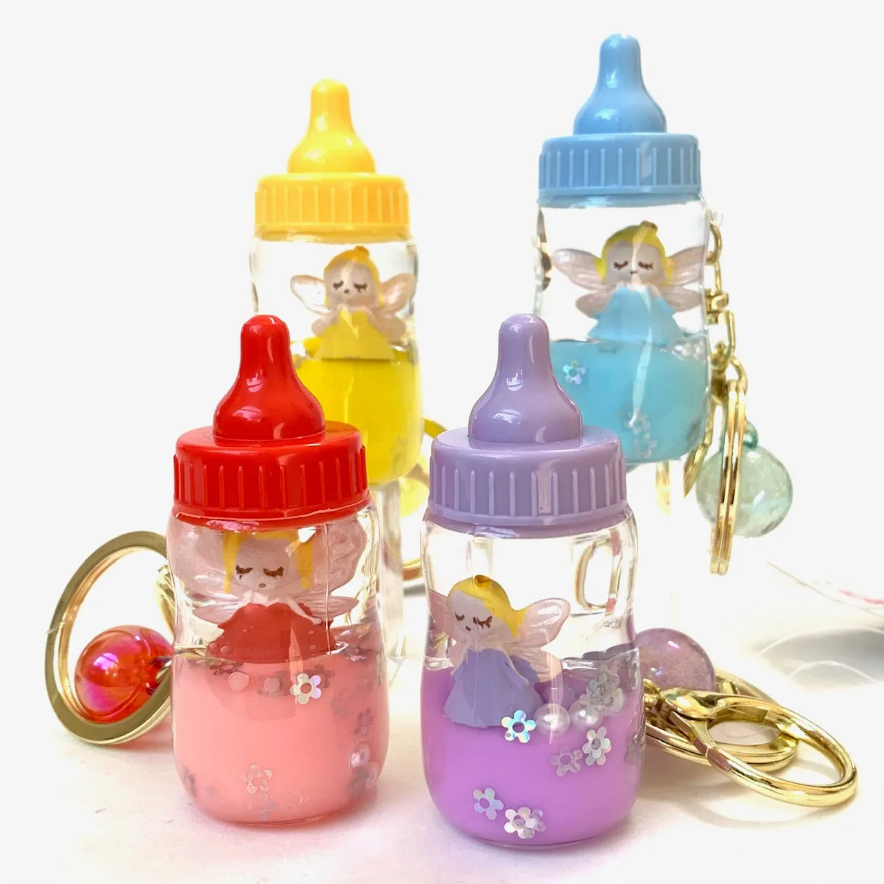 12072 FAIRY MILK BOTTLE FLOATY KEY CHARM-12