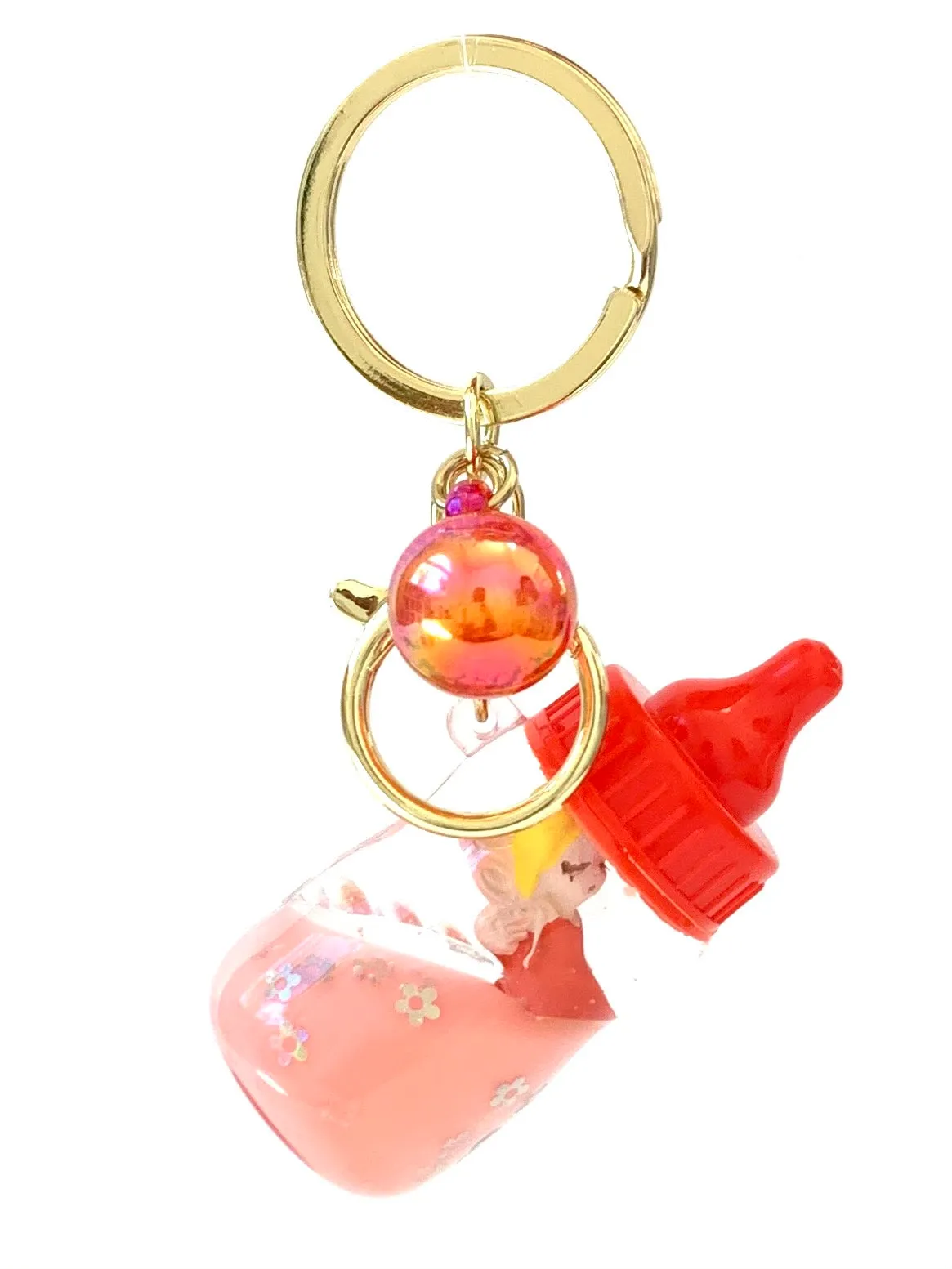 12072 FAIRY MILK BOTTLE FLOATY KEY CHARM-12