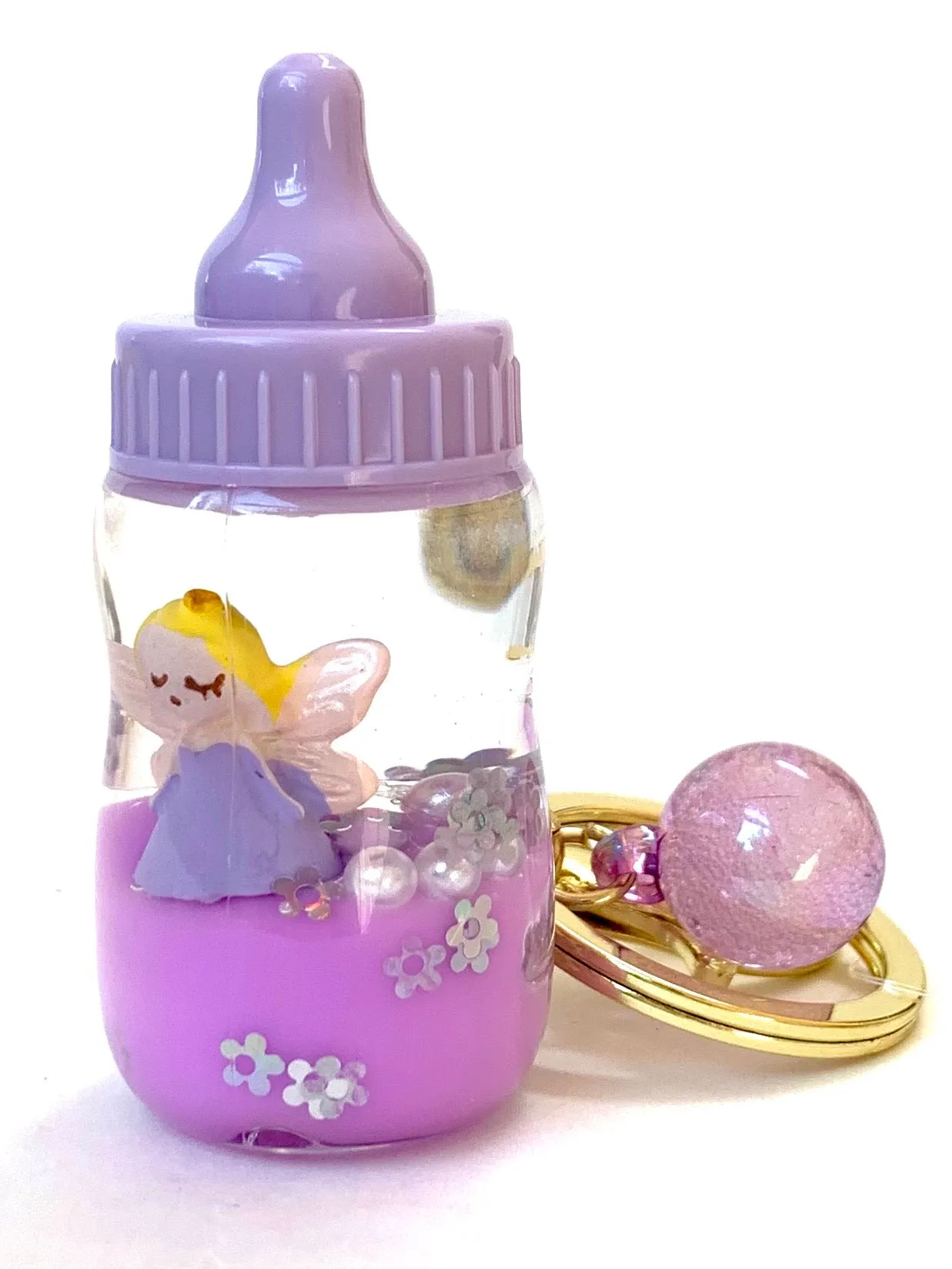 12072 FAIRY MILK BOTTLE FLOATY KEY CHARM-12