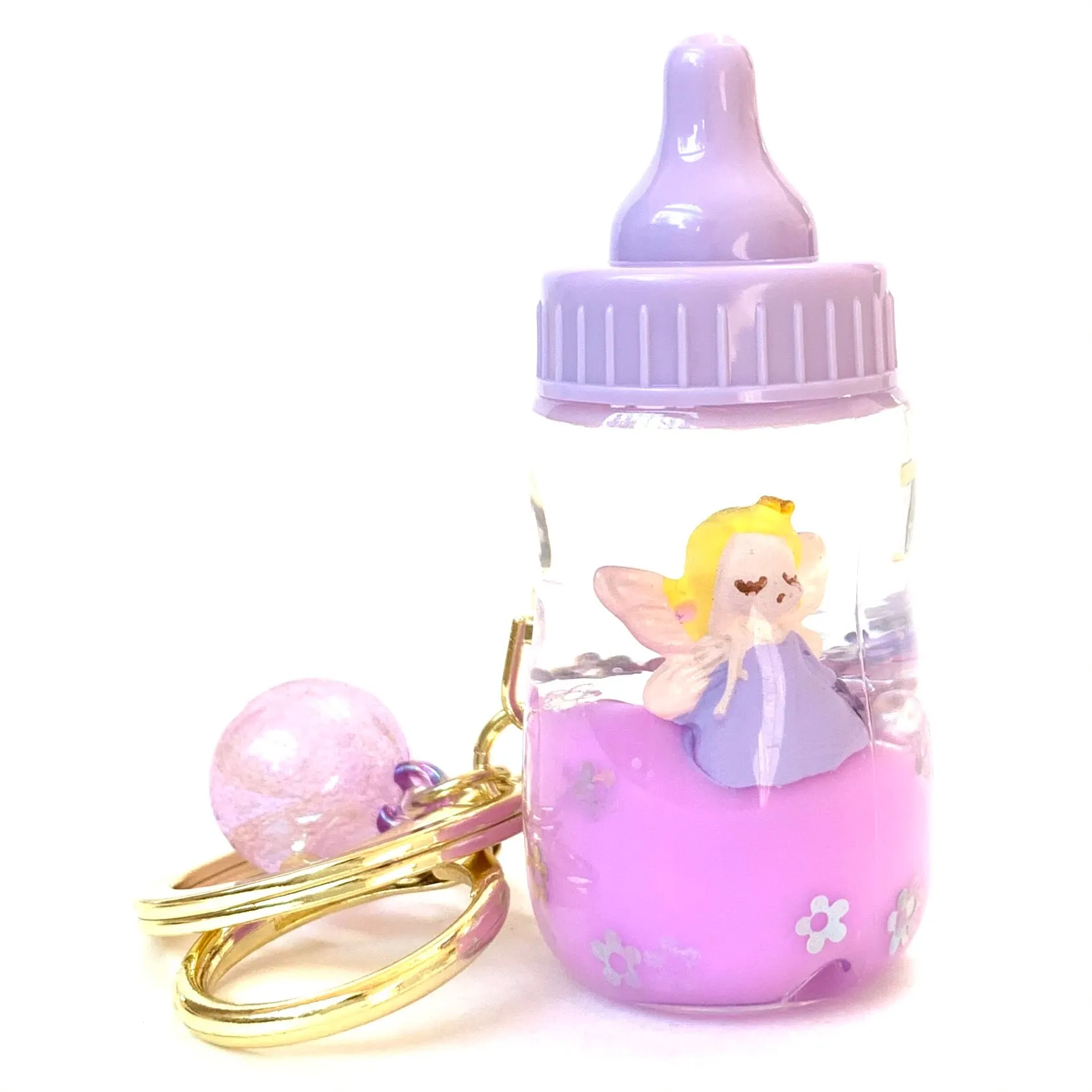 12072 FAIRY MILK BOTTLE FLOATY KEY CHARM-12