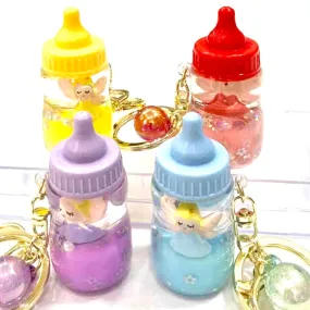 12072 FAIRY MILK BOTTLE FLOATY KEY CHARM-12