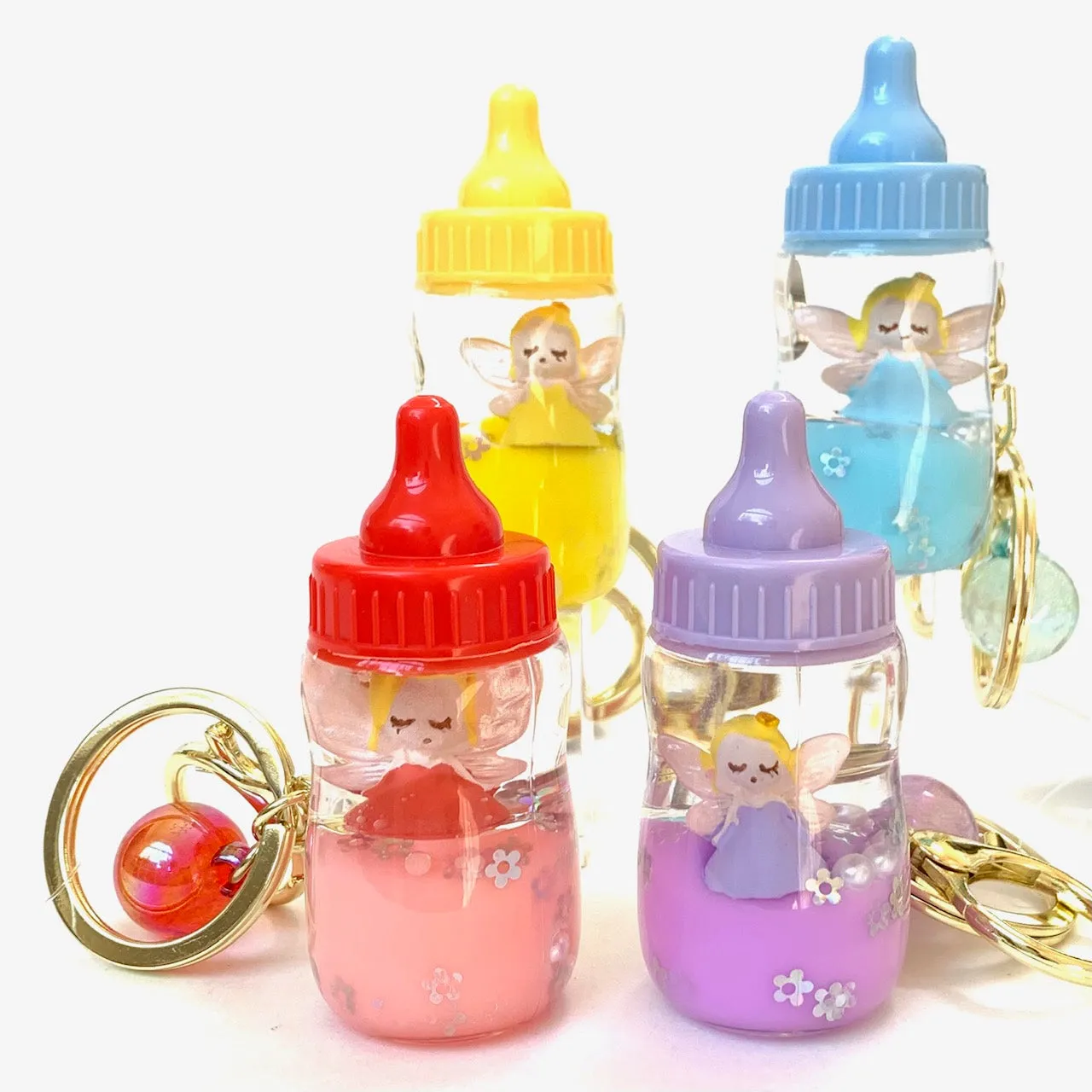 12072 FAIRY MILK BOTTLE FLOATY KEY CHARM-12