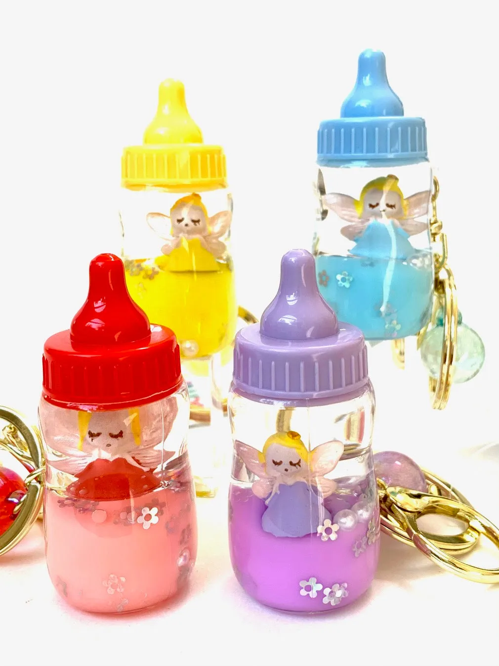 12072 FAIRY MILK BOTTLE FLOATY KEY CHARM-12