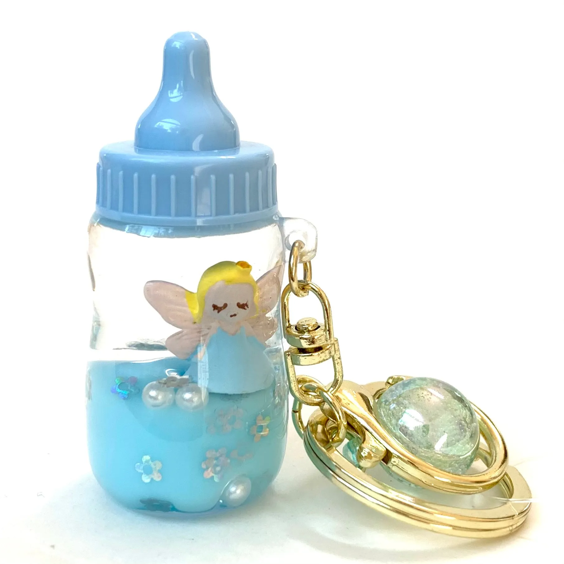12072 FAIRY MILK BOTTLE FLOATY KEY CHARM-12
