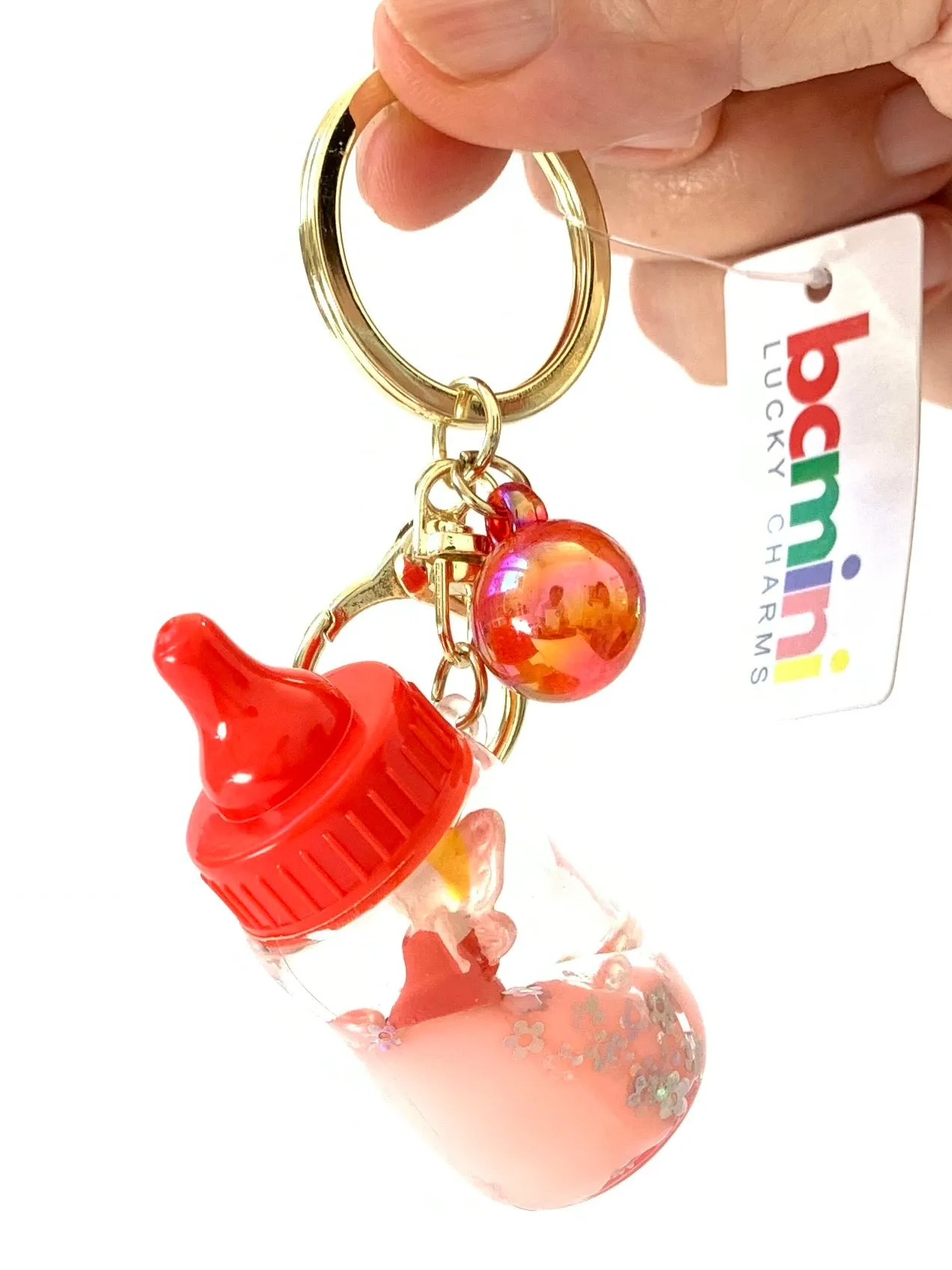 12072 FAIRY MILK BOTTLE FLOATY KEY CHARM-12