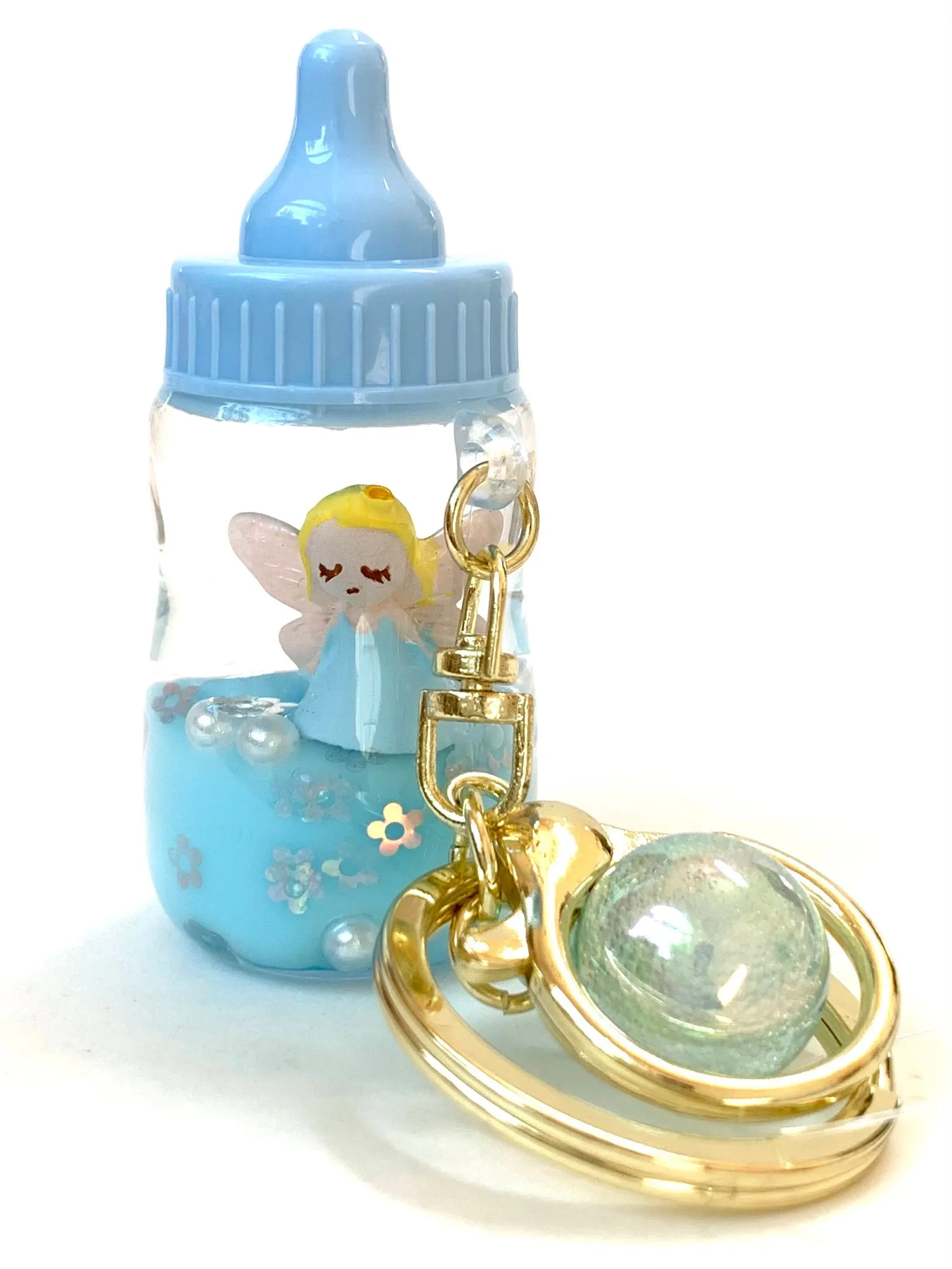 12072 FAIRY MILK BOTTLE FLOATY KEY CHARM-12