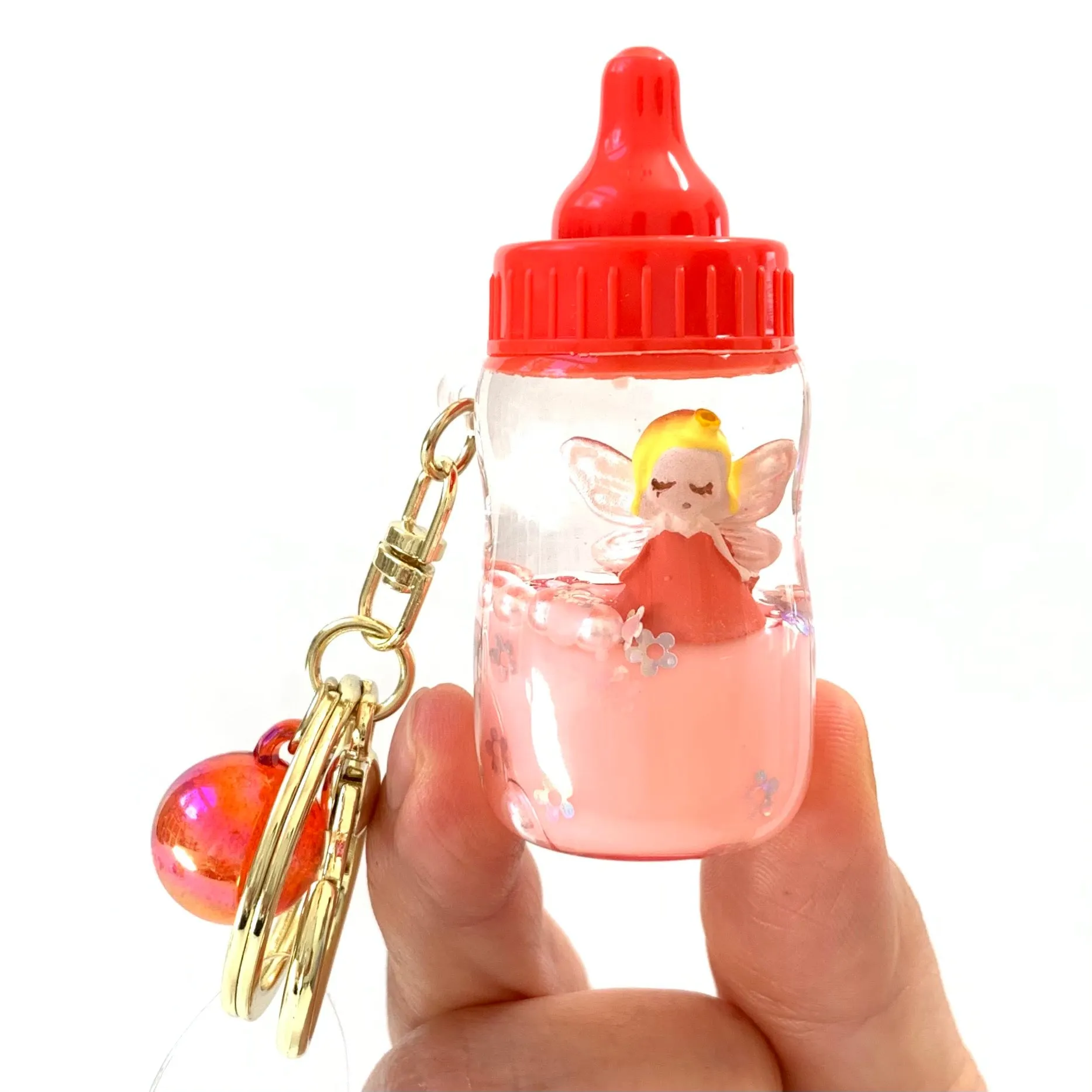 12072 FAIRY MILK BOTTLE FLOATY KEY CHARM-12