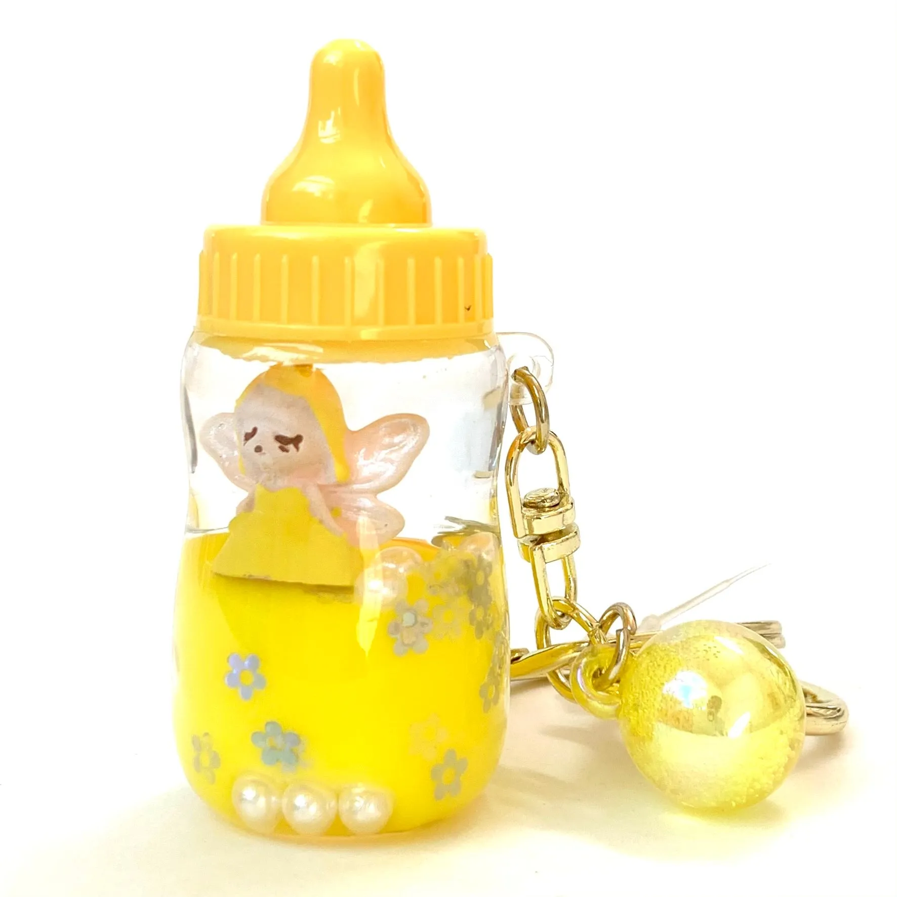 12072 FAIRY MILK BOTTLE FLOATY KEY CHARM-12