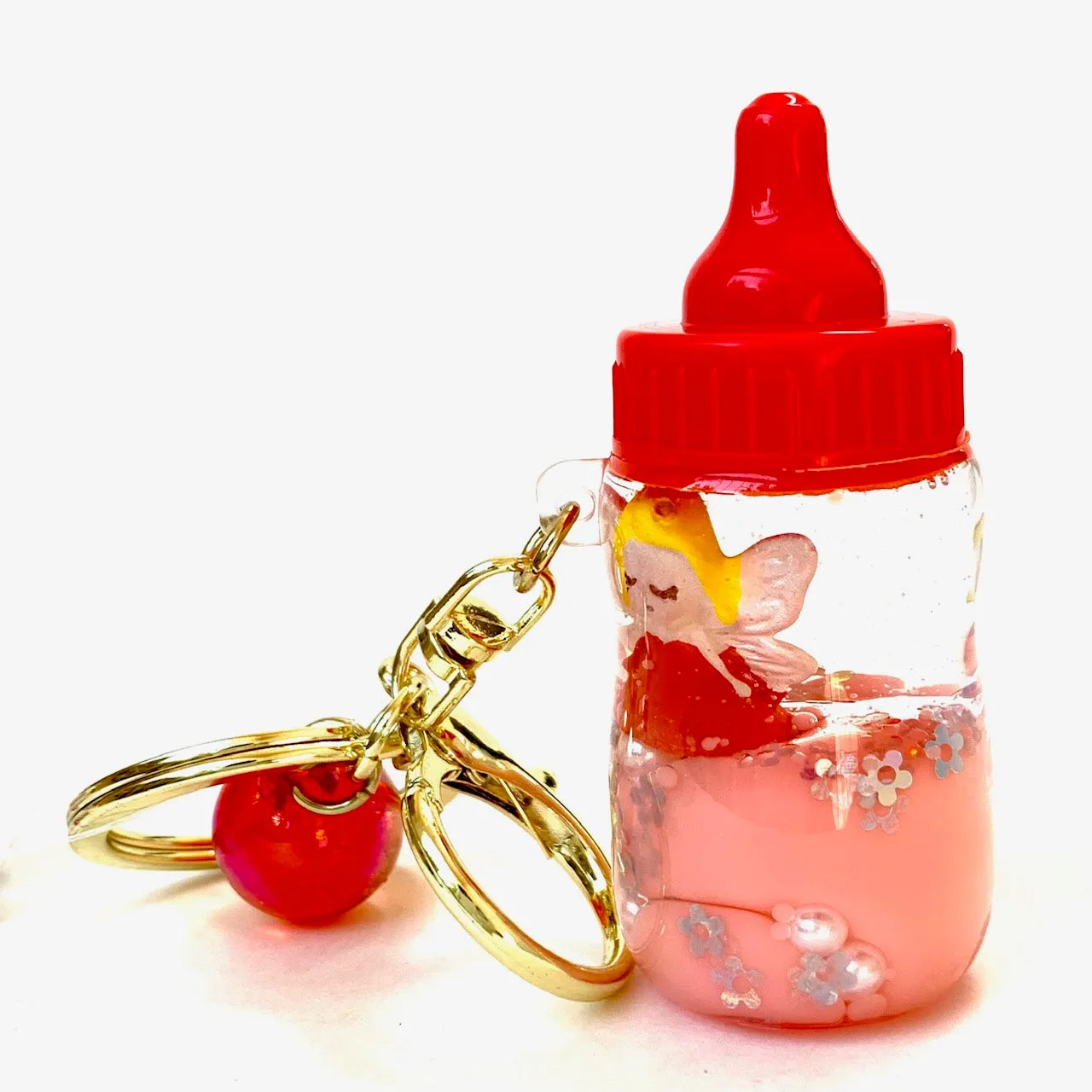 12072 FAIRY MILK BOTTLE FLOATY KEY CHARM-12