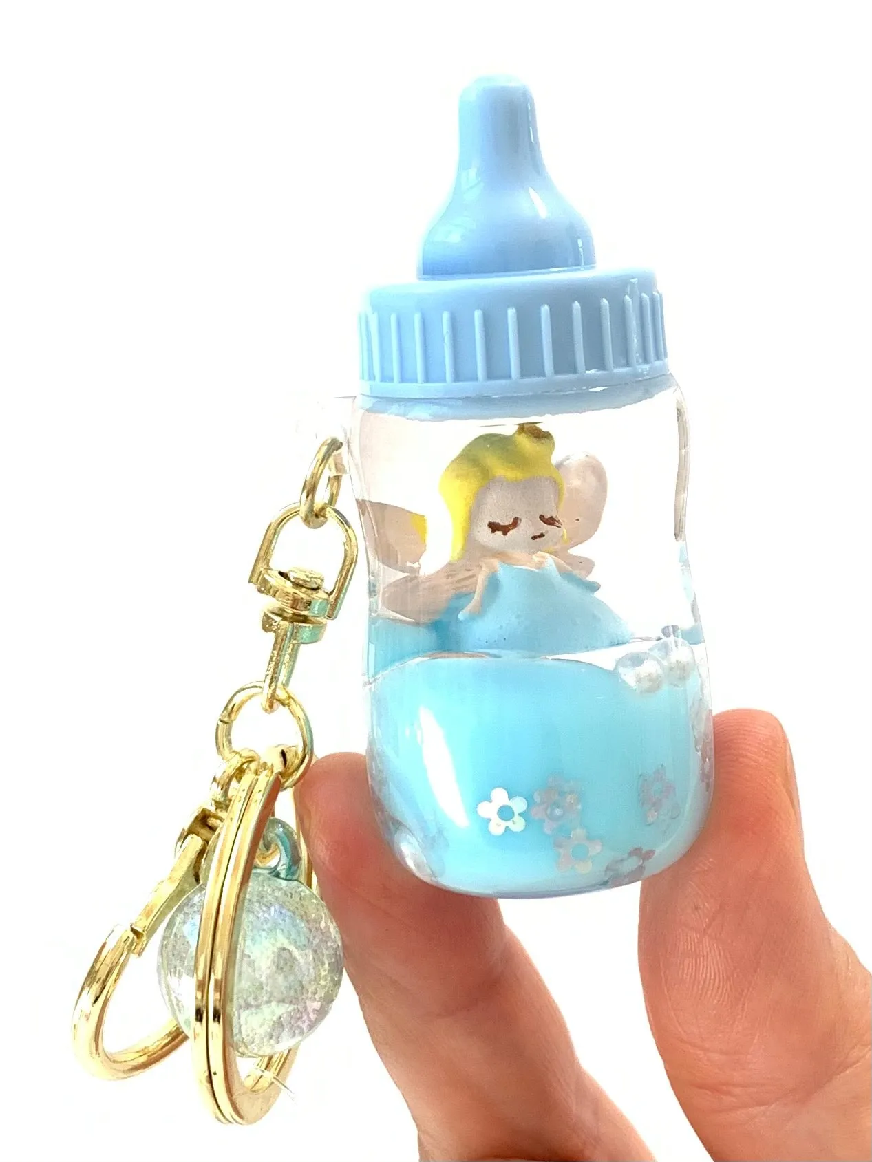 12072 FAIRY MILK BOTTLE FLOATY KEY CHARM-12