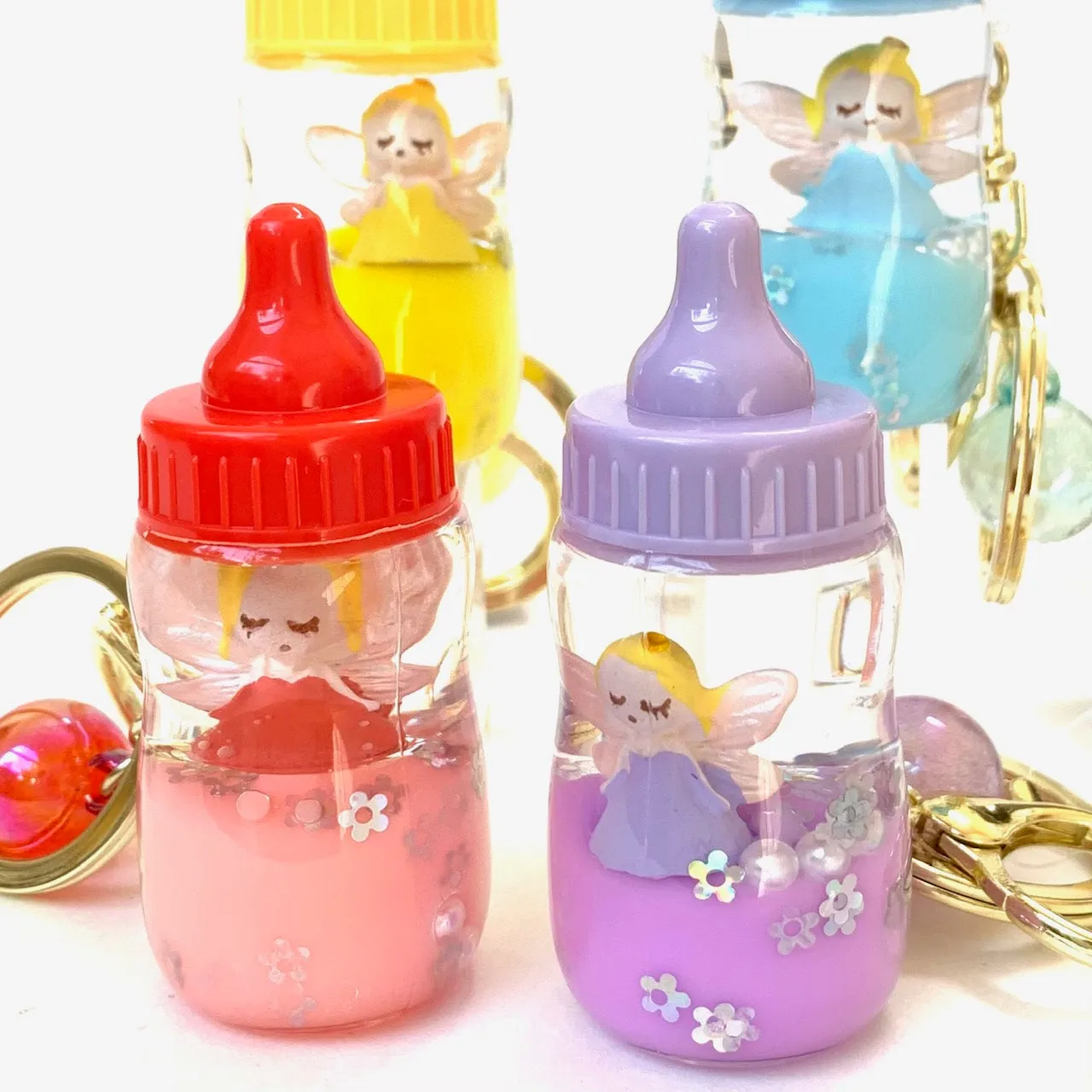 12072 FAIRY MILK BOTTLE FLOATY KEY CHARM-12