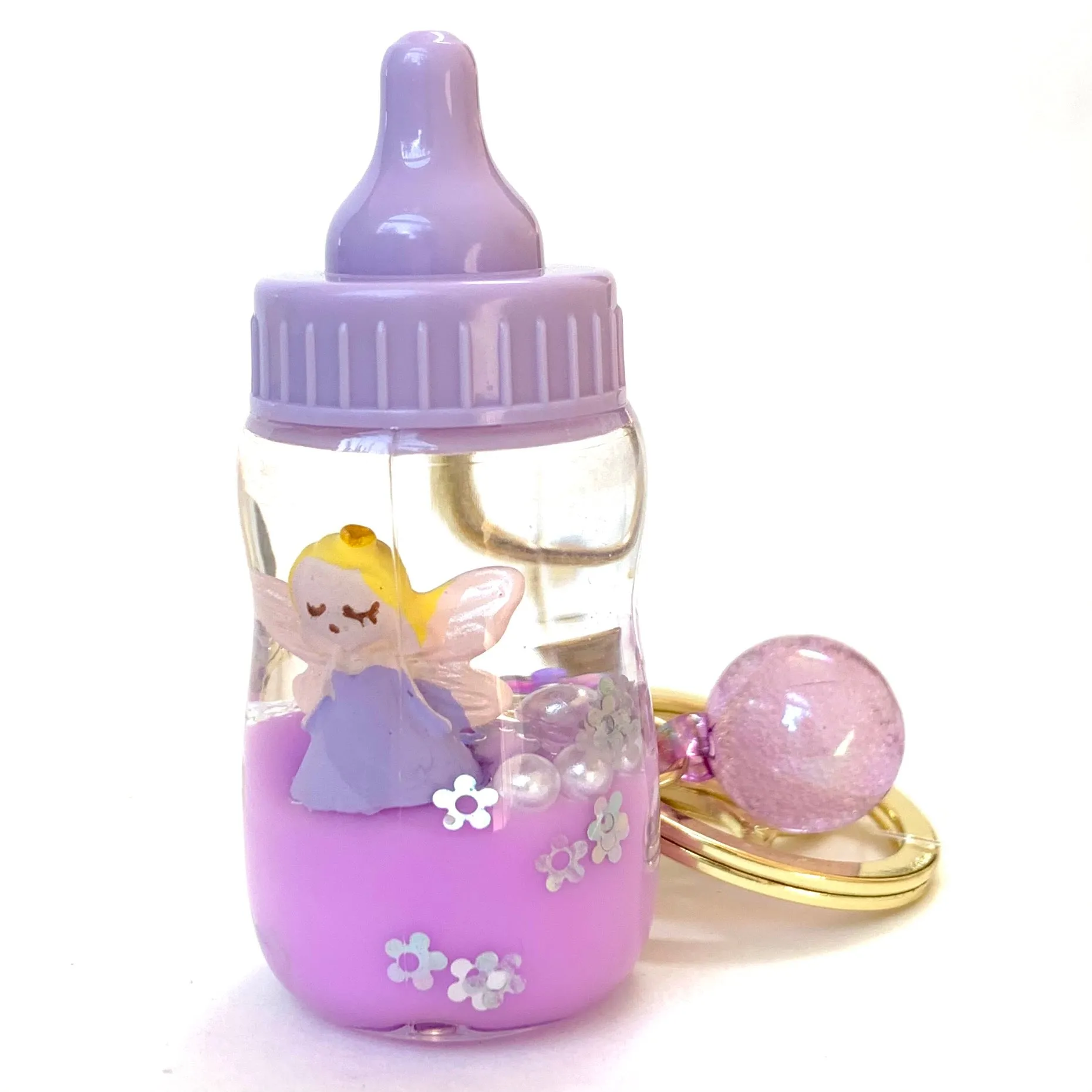 12072 FAIRY MILK BOTTLE FLOATY KEY CHARM-12