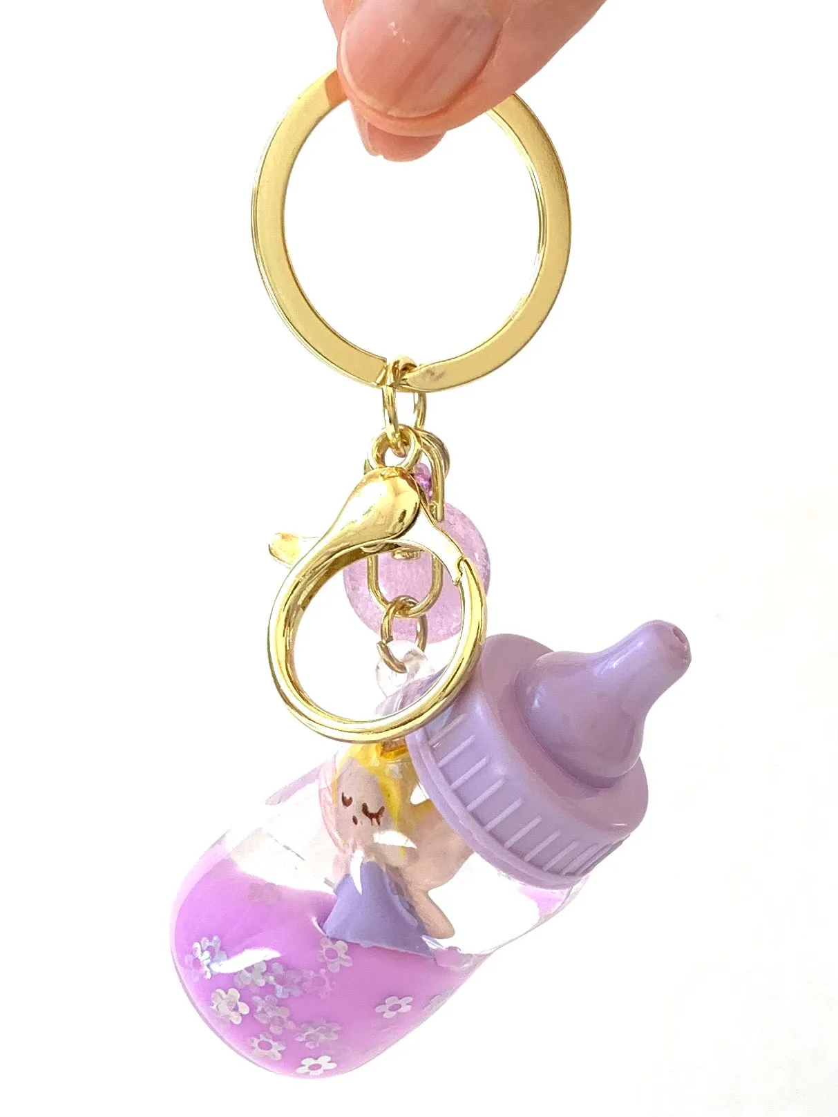 12072 FAIRY MILK BOTTLE FLOATY KEY CHARM-12