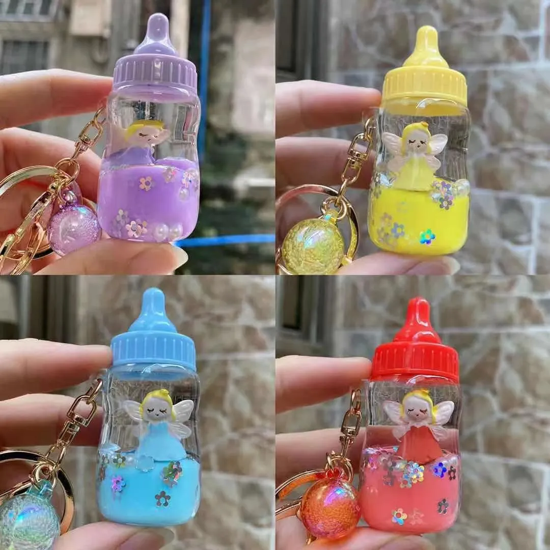 12072 FAIRY MILK BOTTLE FLOATY KEY CHARM-12
