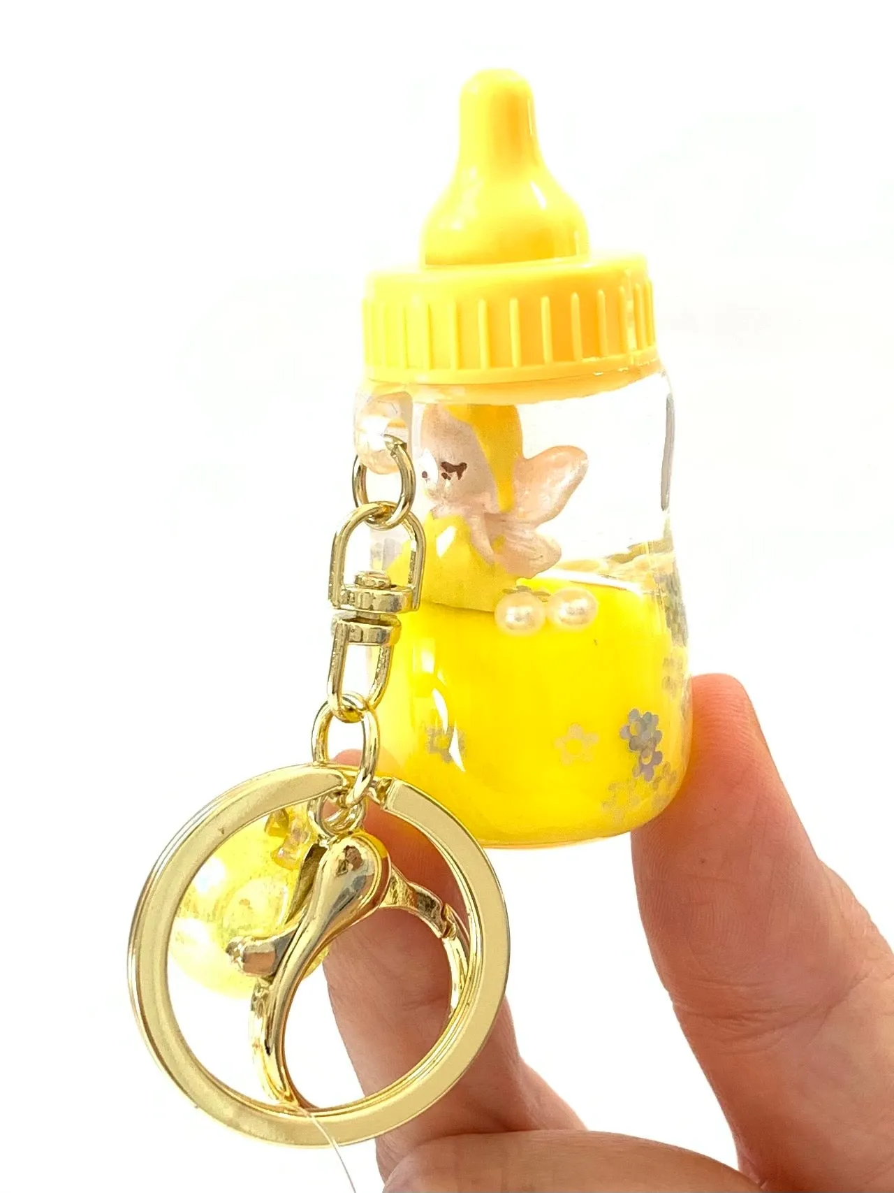 12072 FAIRY MILK BOTTLE FLOATY KEY CHARM-12