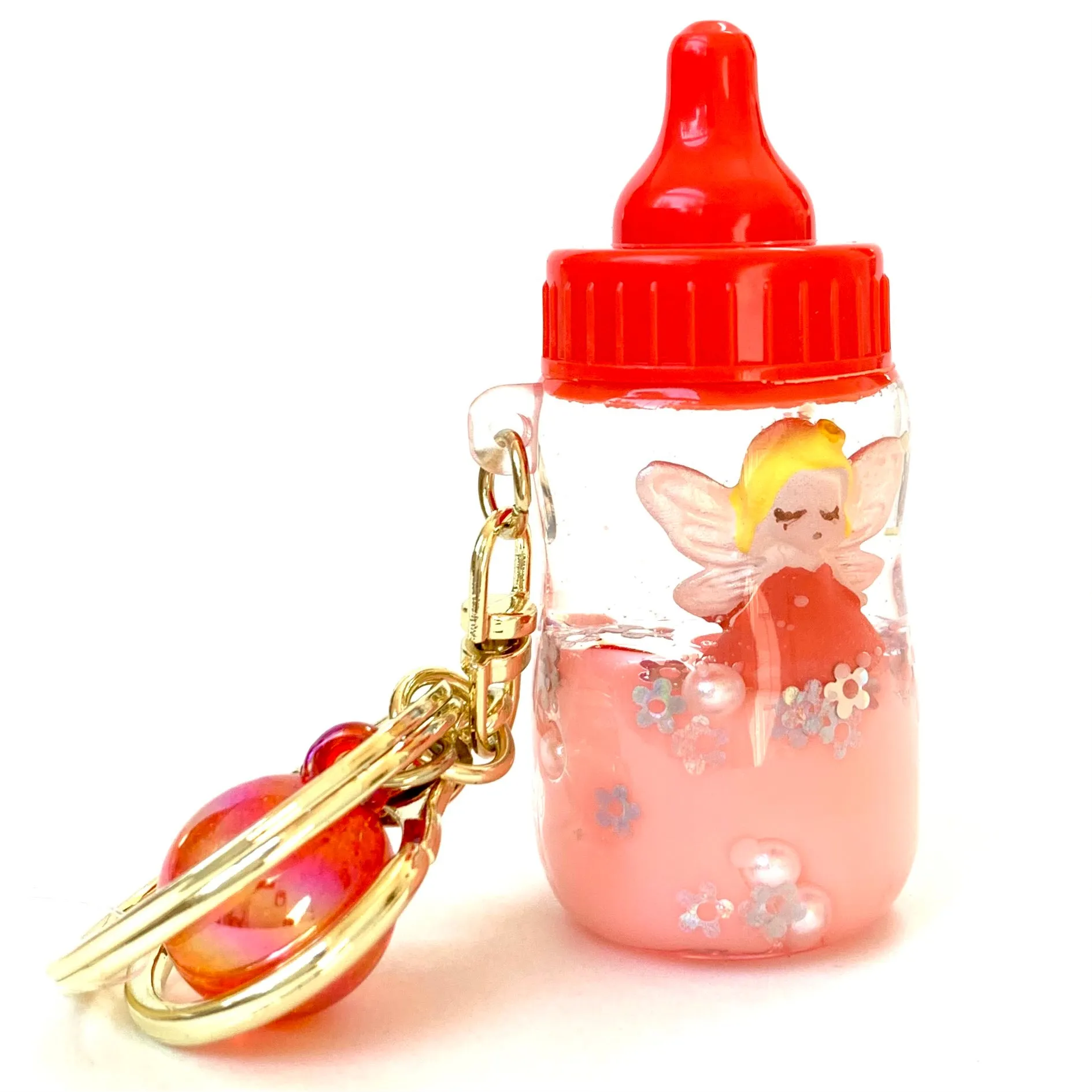 12072 FAIRY MILK BOTTLE FLOATY KEY CHARM-12