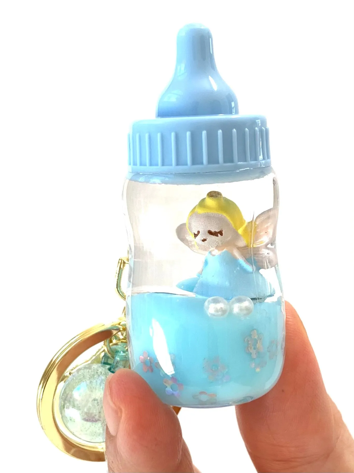 12072 FAIRY MILK BOTTLE FLOATY KEY CHARM-12