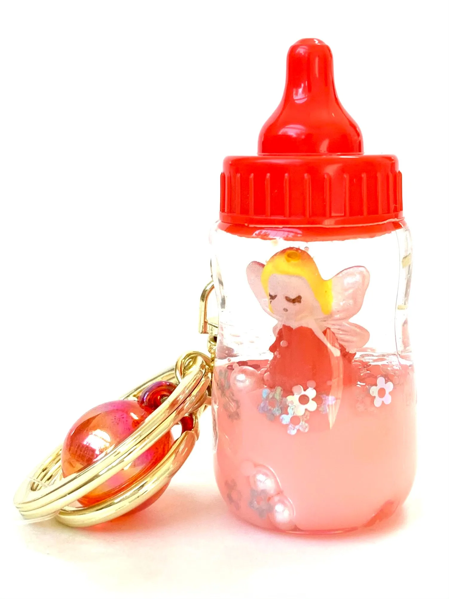 12072 FAIRY MILK BOTTLE FLOATY KEY CHARM-12