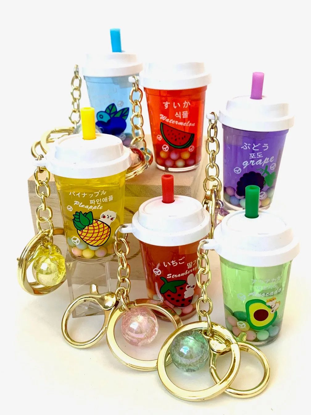 12077 FRUIT BOBA FLOATY KEY CHARM-12
