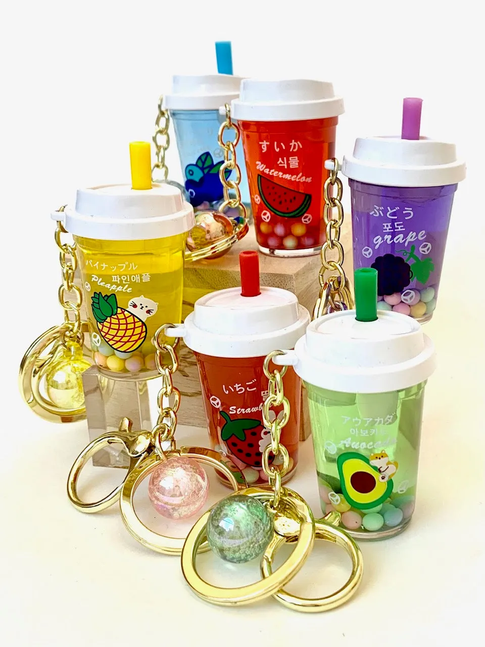 12077 FRUIT BOBA FLOATY KEY CHARM-12