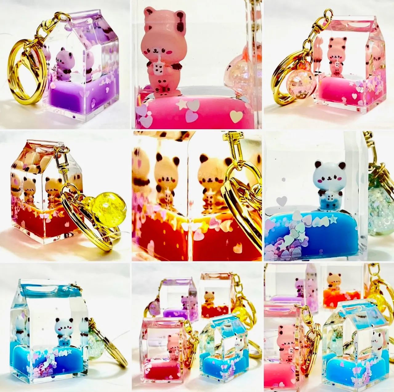 12089 KITTY MILK CARTON FLOATY KEY CHARM-12