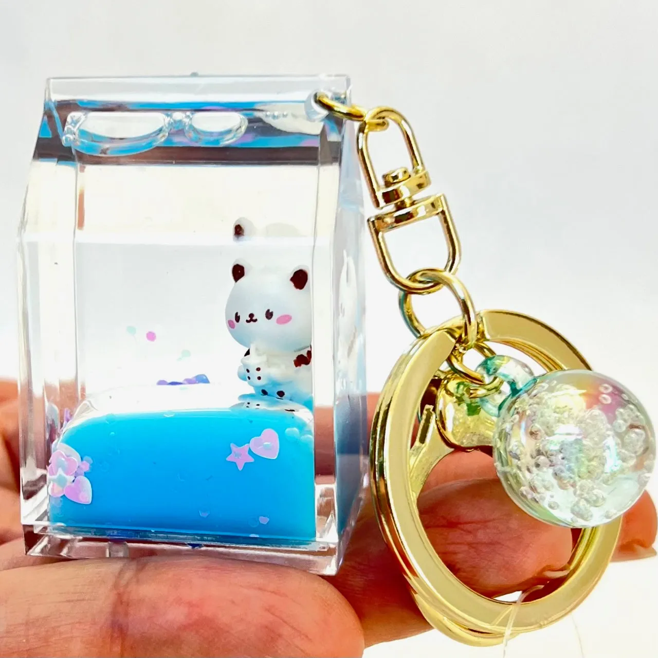 12089 KITTY MILK CARTON FLOATY KEY CHARM-12