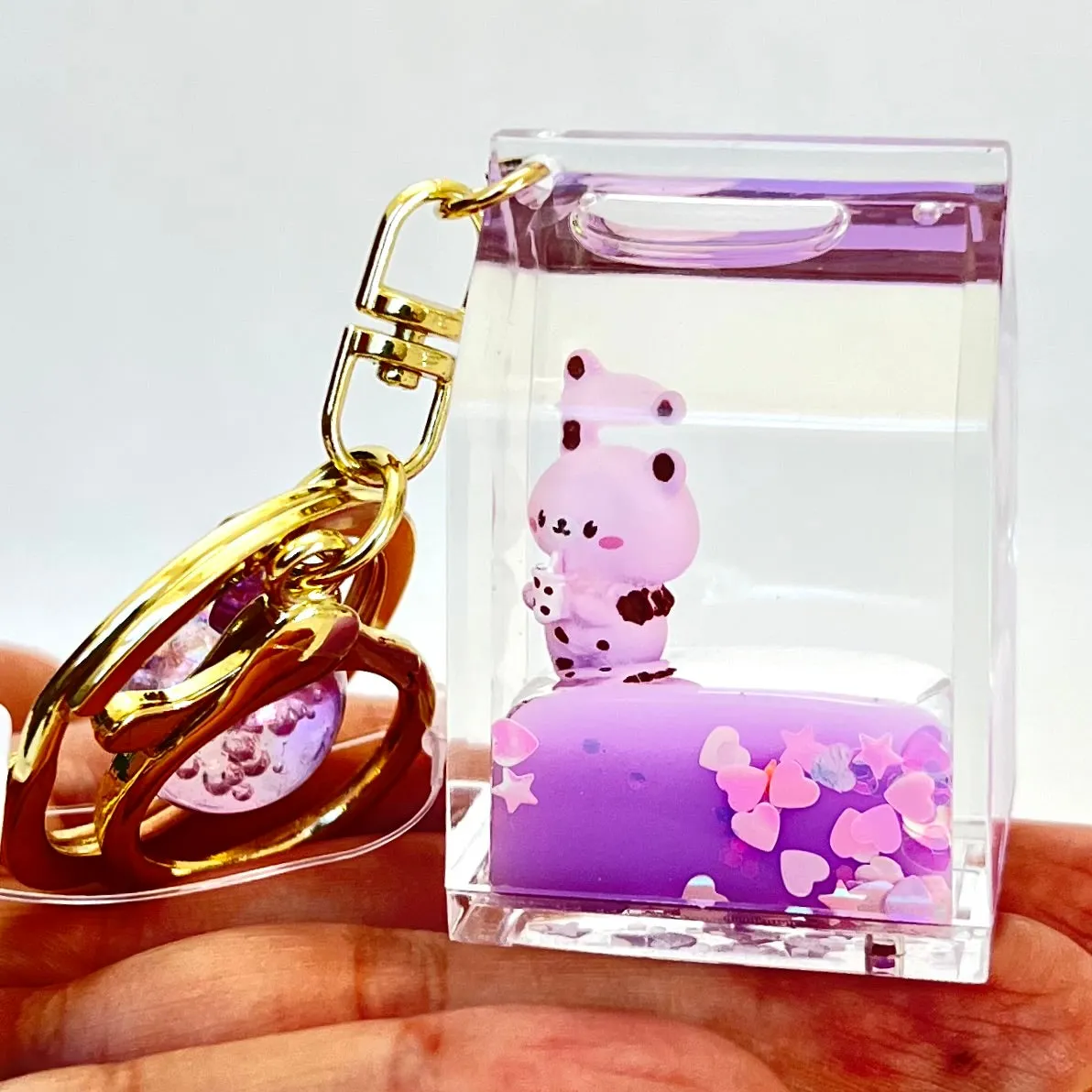 12089 KITTY MILK CARTON FLOATY KEY CHARM-12