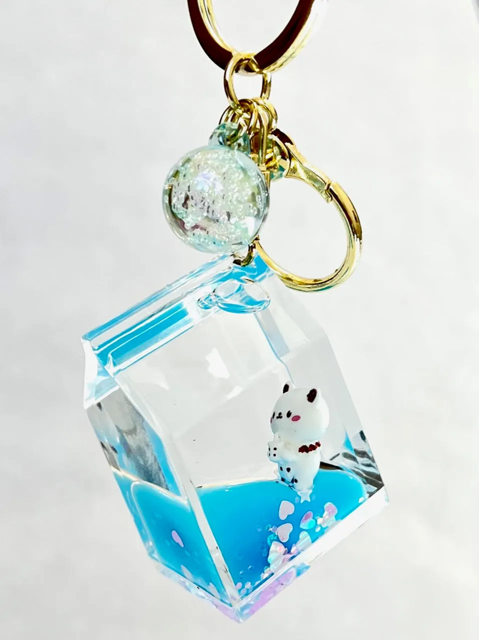 12089 KITTY MILK CARTON FLOATY KEY CHARM-12