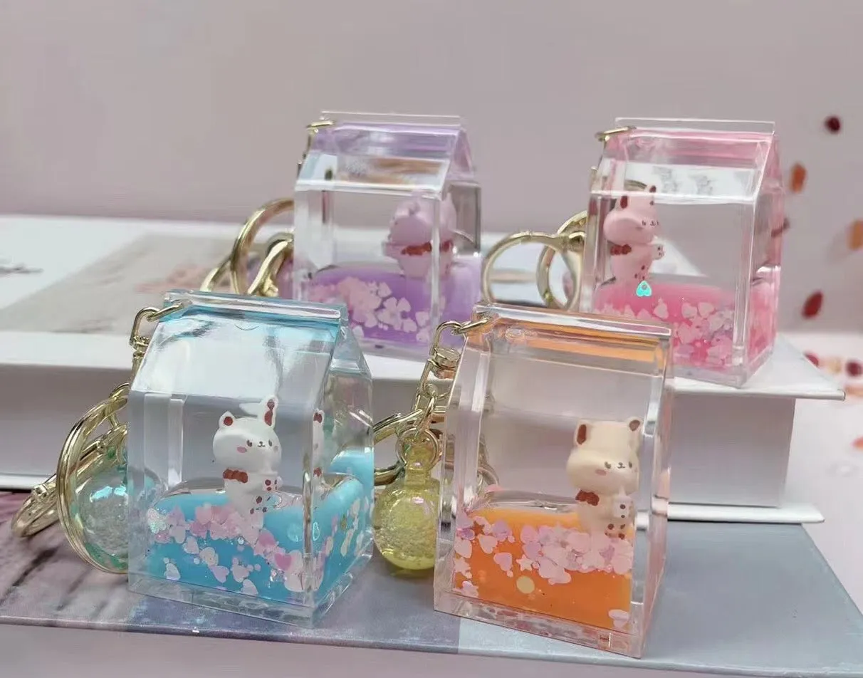 12089 KITTY MILK CARTON FLOATY KEY CHARM-12