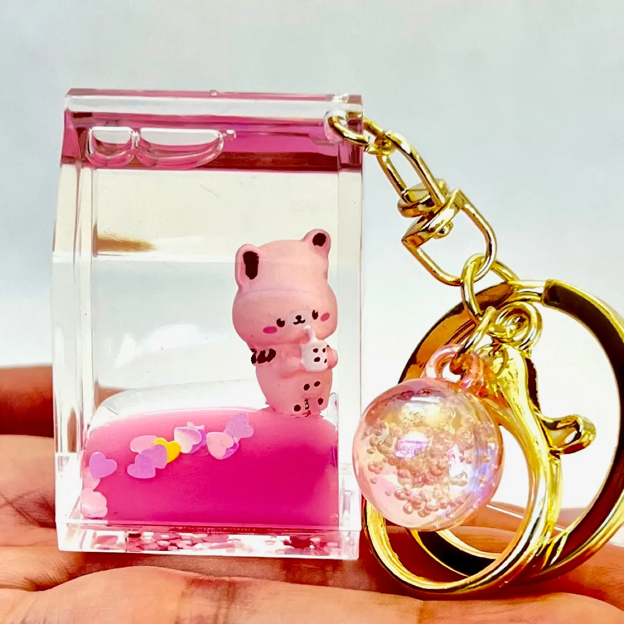 12089 KITTY MILK CARTON FLOATY KEY CHARM-12