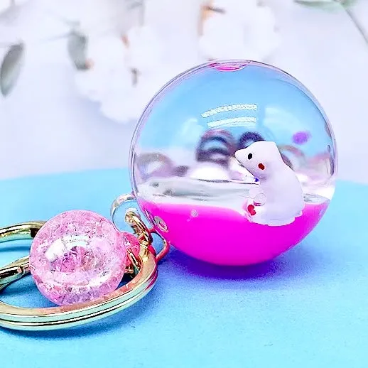 12106 SEA ANIMAL ORB FLOATY KEY CHARM-12