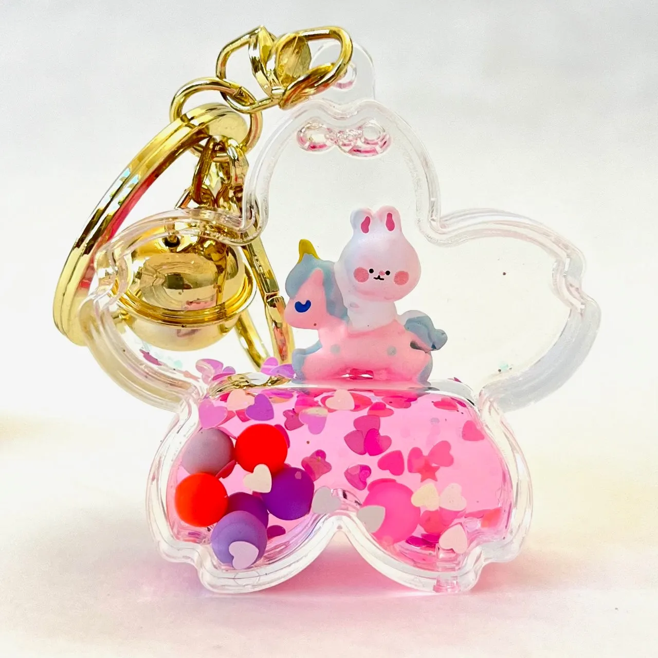 12110 UNICORN BUNNY FLOWER FLOATY KEY CHARM-12