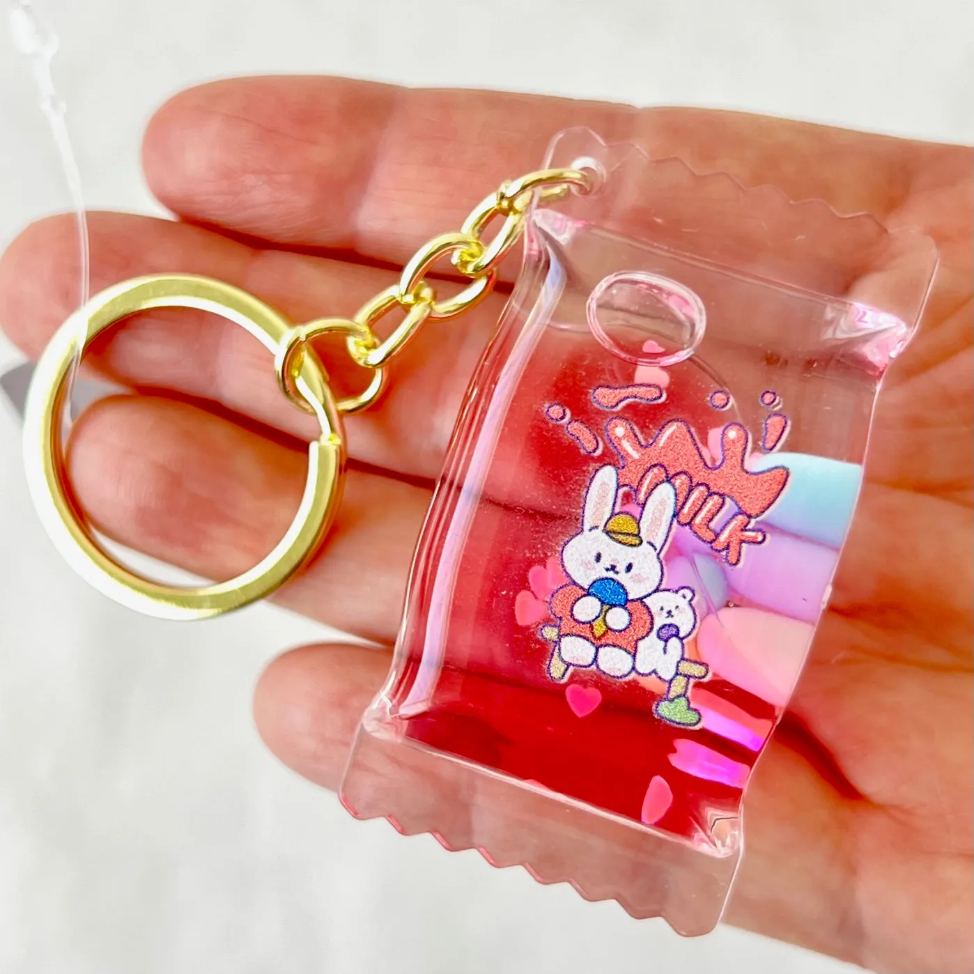12112 BUNNY CANDY FLOATY KEY CHARM-12