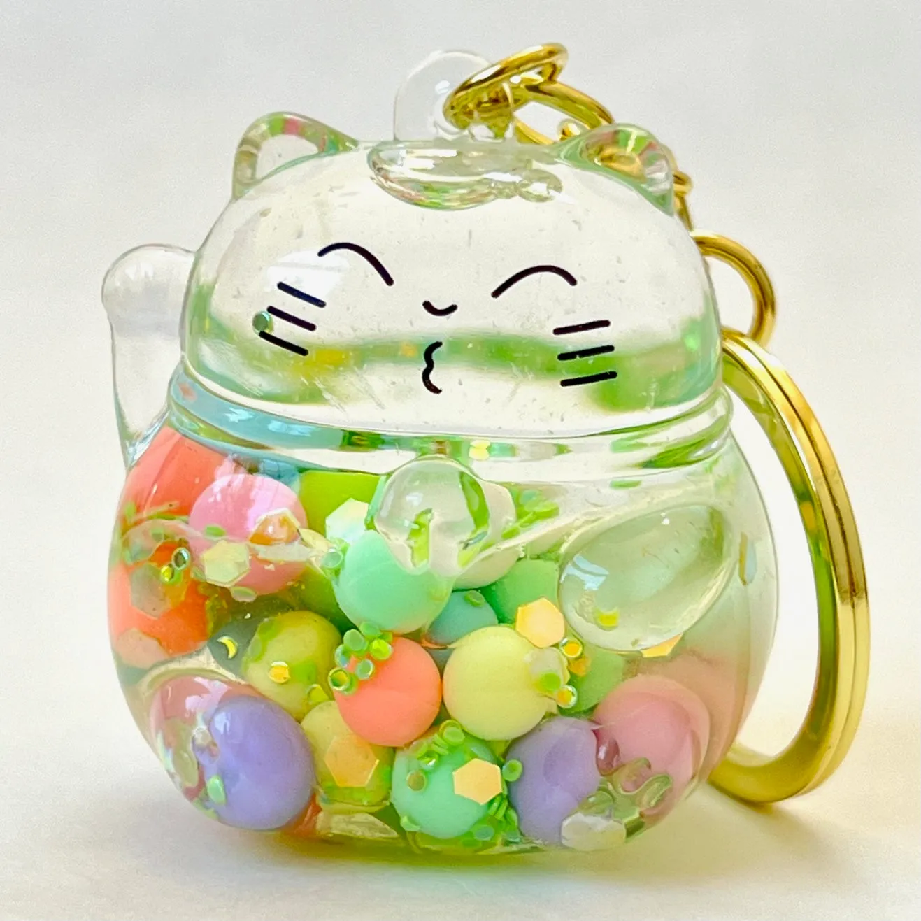 12148 BUBBLE CAT FLOATY KEY CHARM-12