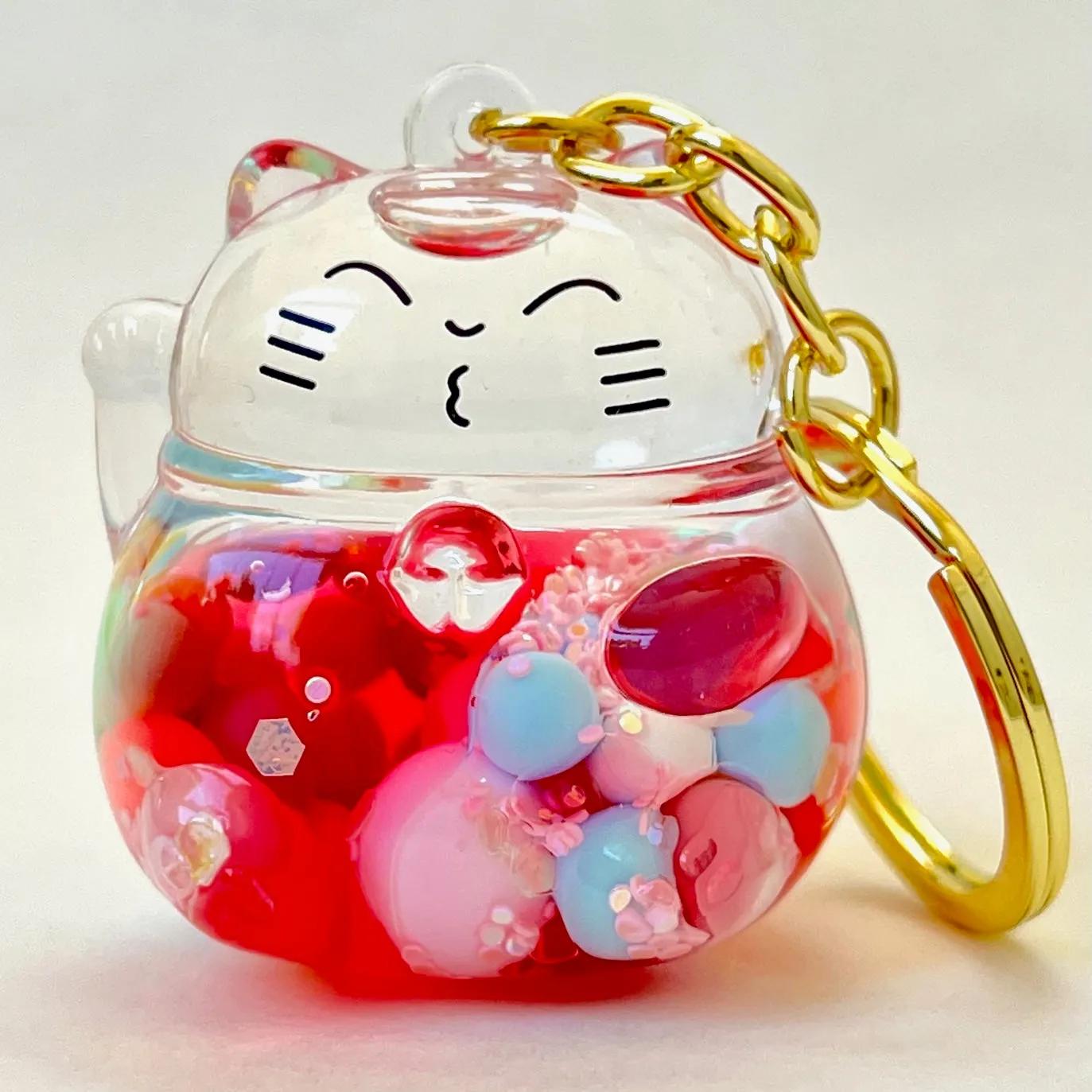 12148 BUBBLE CAT FLOATY KEY CHARM-12