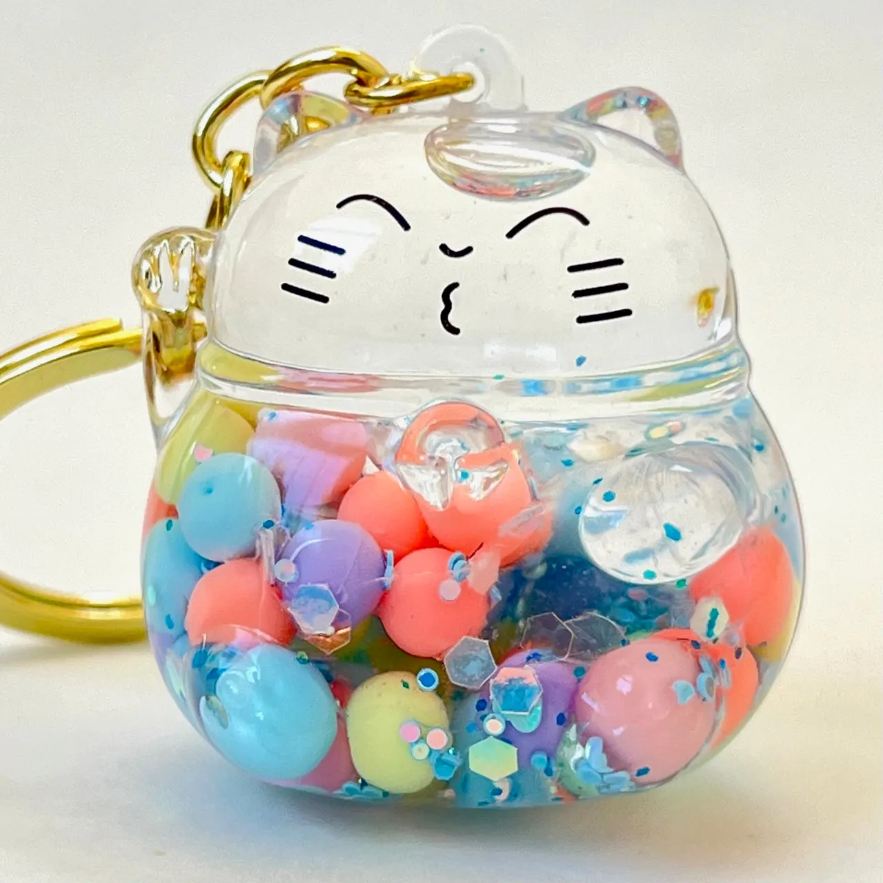 12148 BUBBLE CAT FLOATY KEY CHARM-12